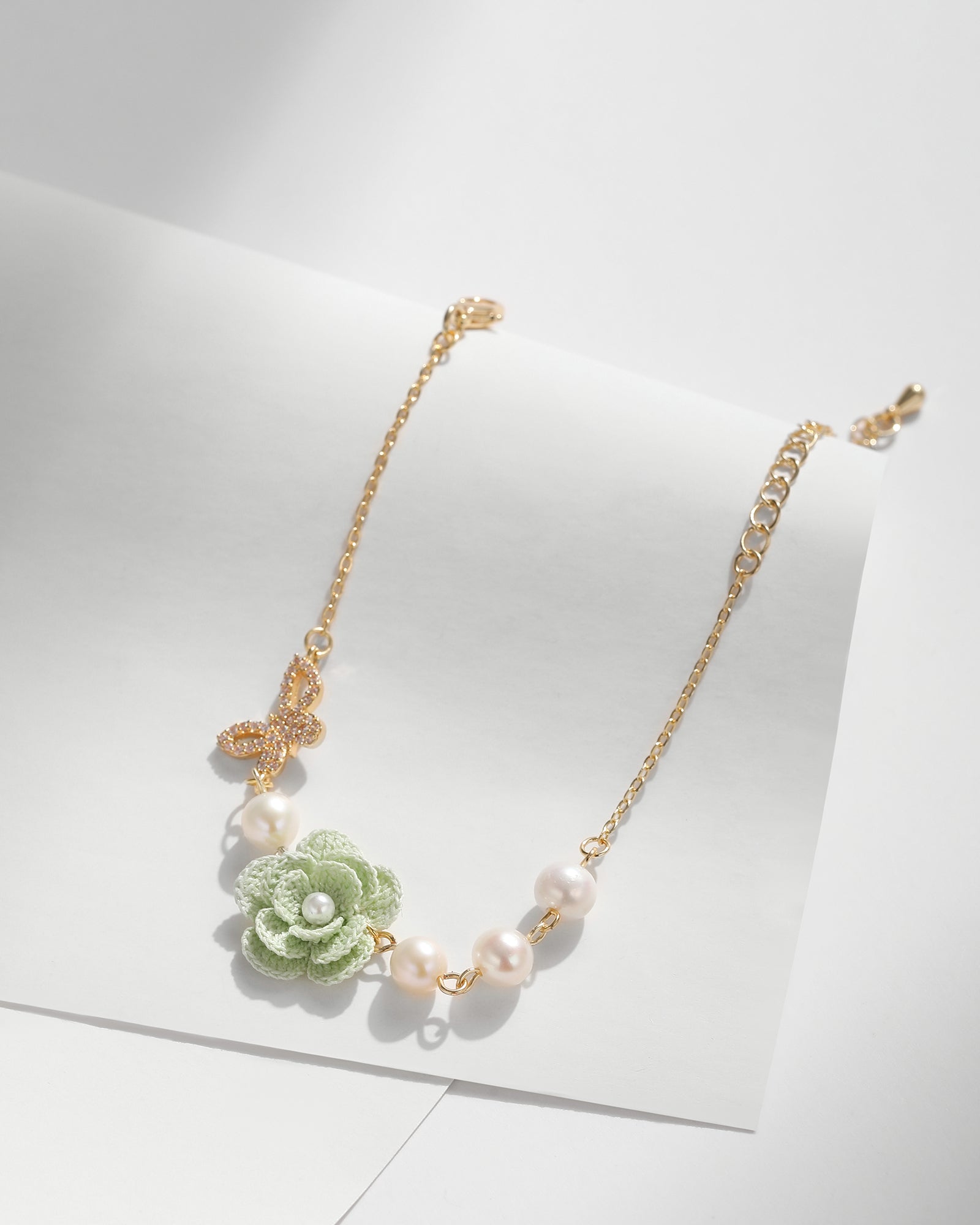 Micro Crochet Bracelets  |  Camellia with Pearls