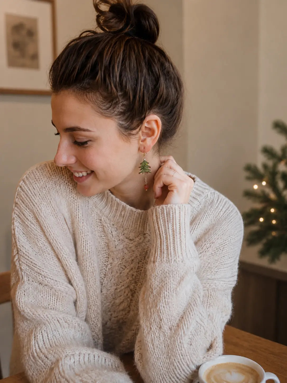 Festive Christmas Tree Dangle Earrings