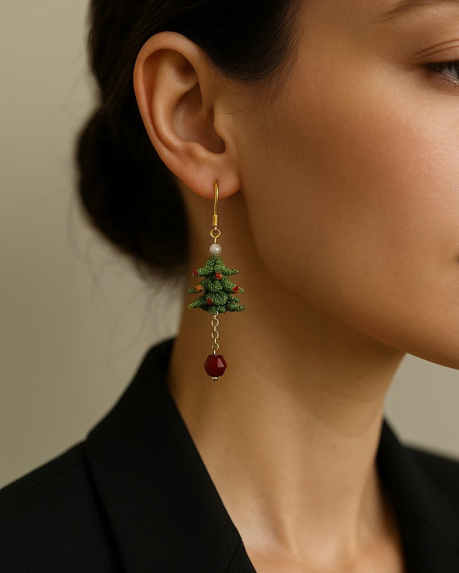 🎄2025 NEW DESIGN 🎄Micro Crochet Earrings | Christmas Tree