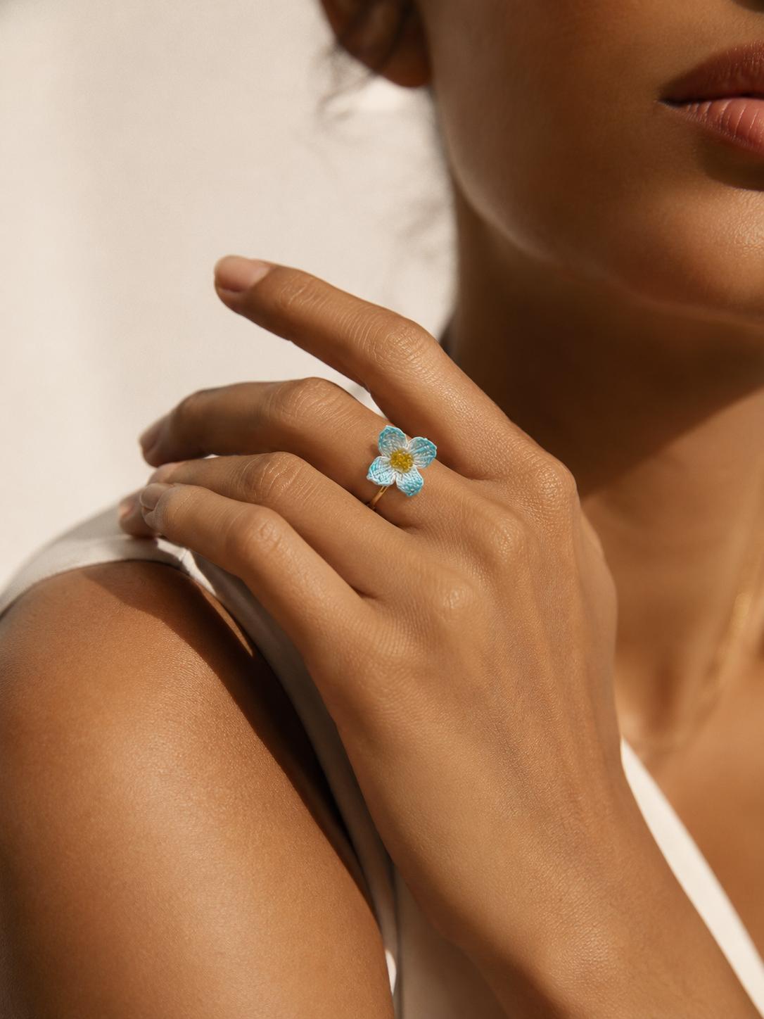 Nemophila Baby Blue Eyes Flower Ring