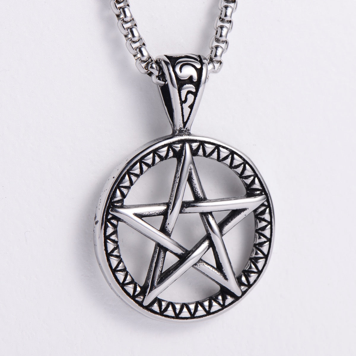 Stainless Steel Hexagram Amulet Necklace