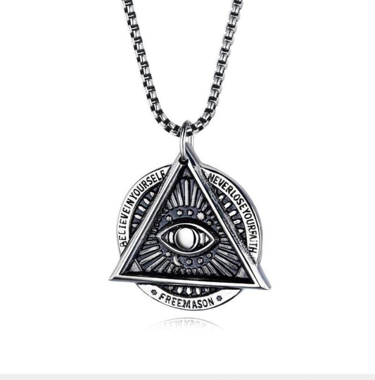 Stainless Steel Eye of Providence Necklace