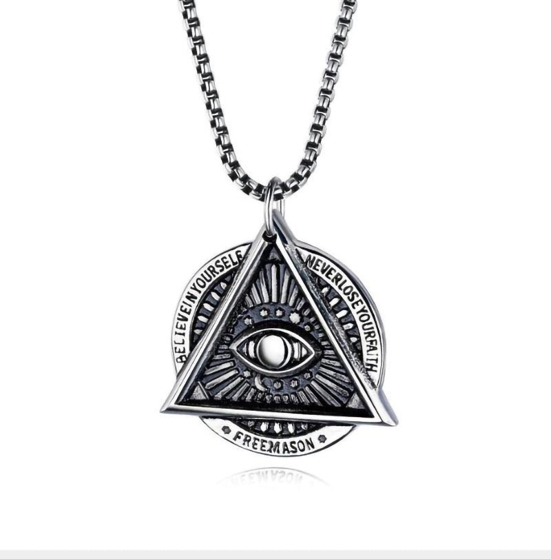 Stainless Steel Eye of Providence Necklace