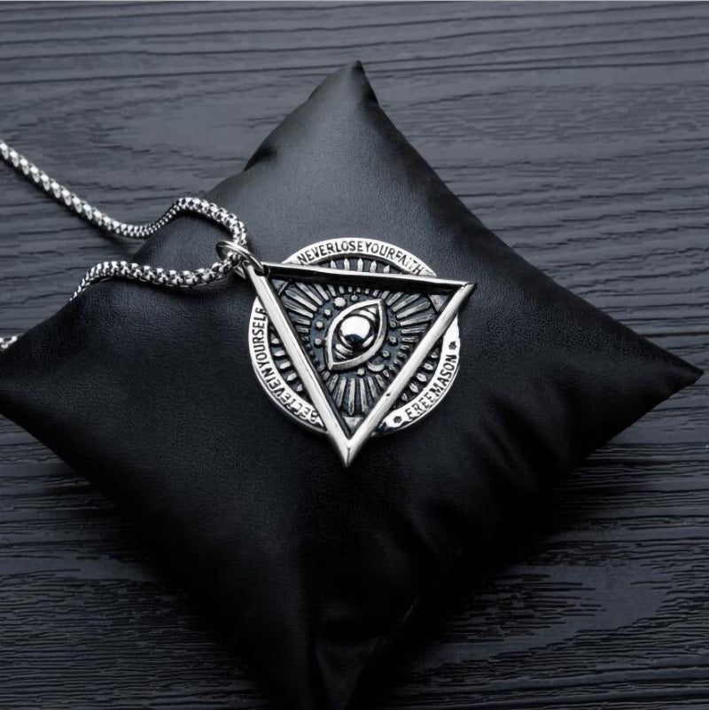 Stainless Steel Eye of Providence Necklace