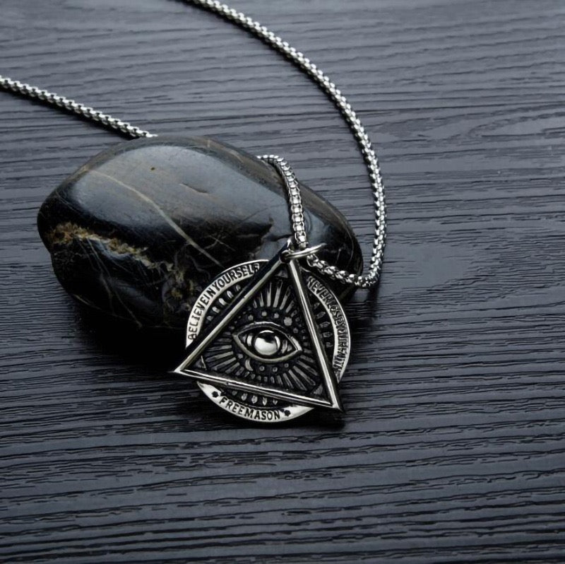 Stainless Steel Eye of Providence Necklace