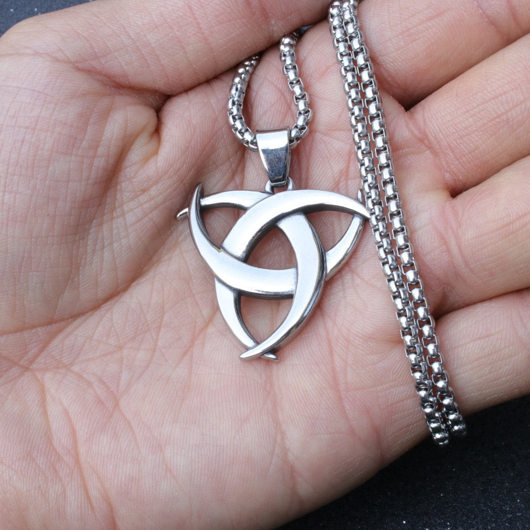 Stainless Steel Viking Celtic Trinity Knot Necklace