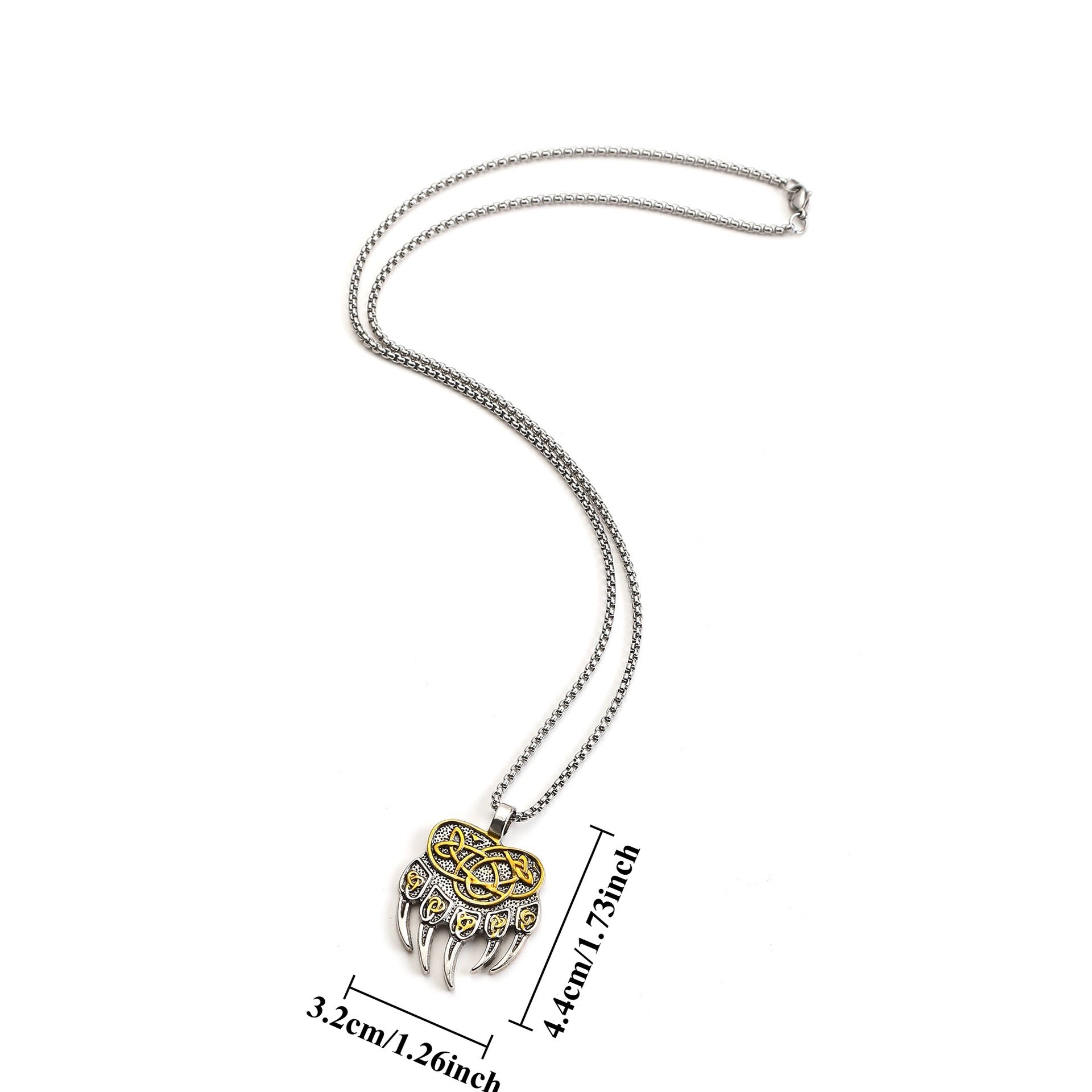 Stainless Steel Viking Bear Claw Necklace