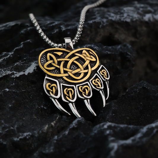 Stainless Steel Viking Bear Claw Necklace