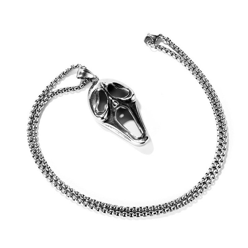 Stainless Steel Scream Ghost Face Necklace