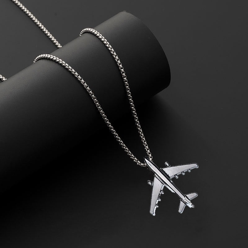 Stainless Steel Fighter Plane Necklace