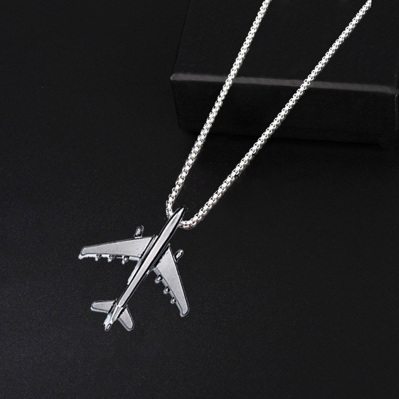 Stainless Steel Fighter Plane Necklace