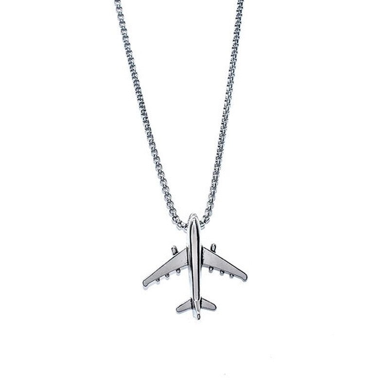 Stainless Steel Fighter Plane Necklace