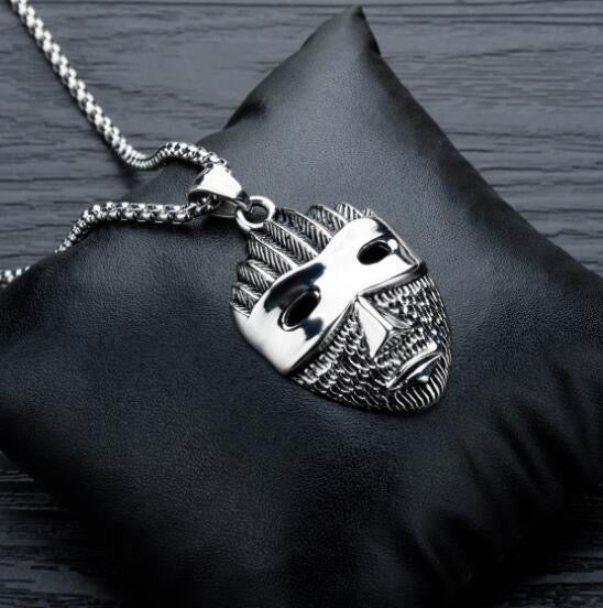 Stainless Steel Theatre Mask Necklace