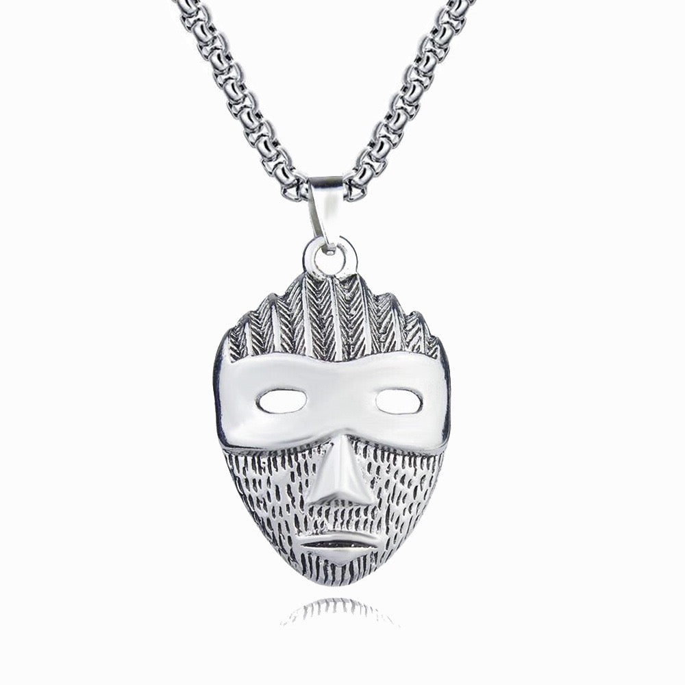 Stainless Steel Theatre Mask Necklace