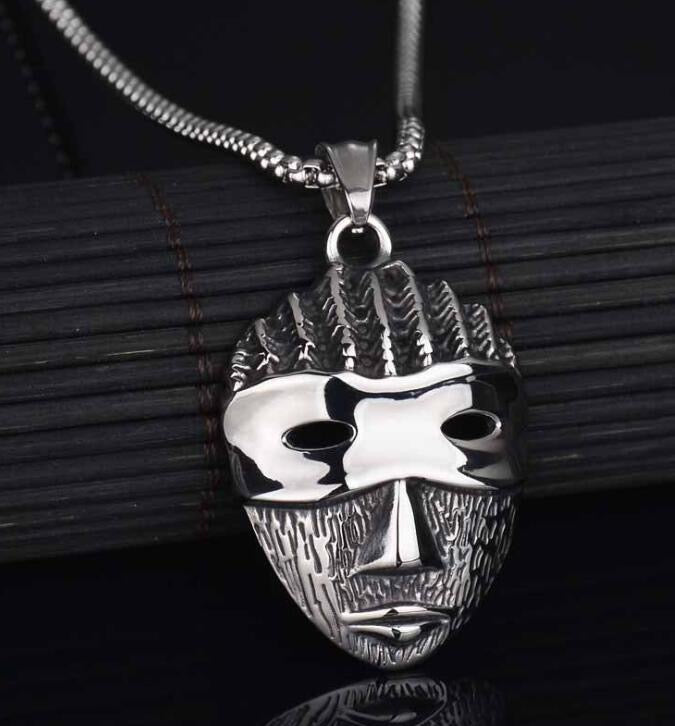 Stainless Steel Theatre Mask Necklace