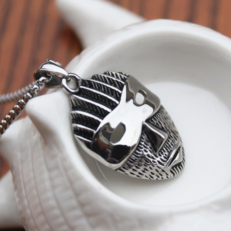 Stainless Steel Theatre Mask Necklace