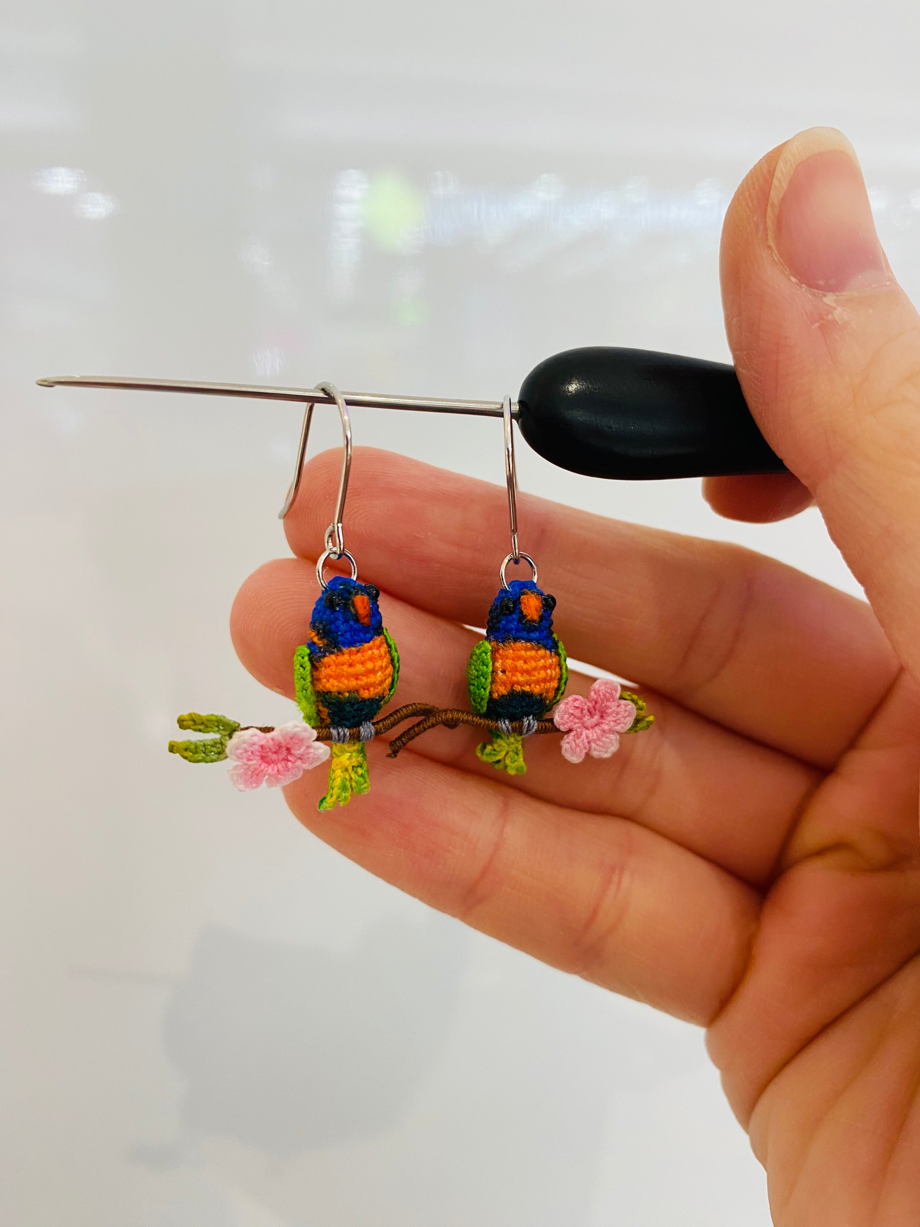 Micro Crochet Earrings |  Birds