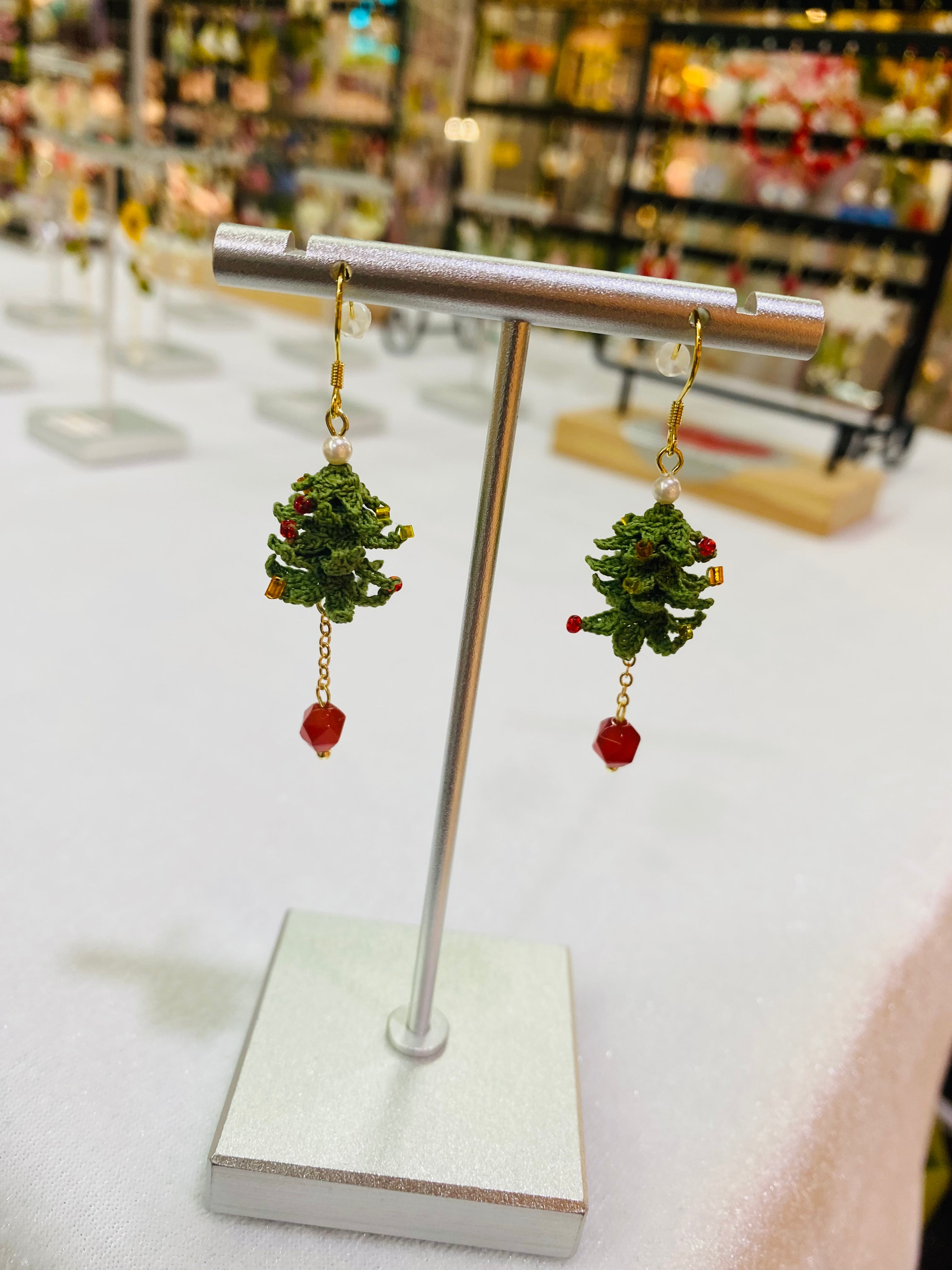 🎄2025 NEW DESIGN 🎄Micro Crochet Earrings | Christmas Tree