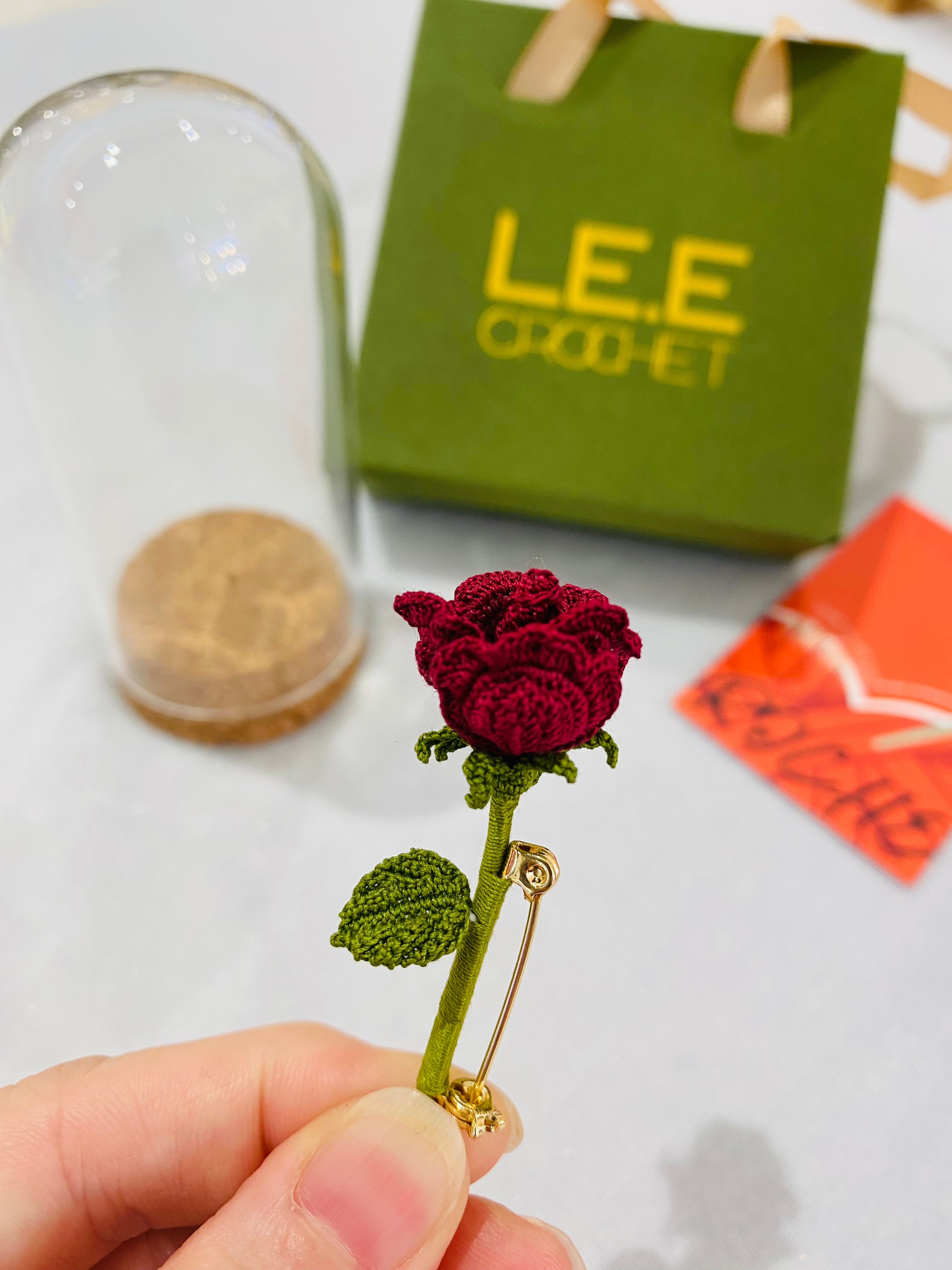 Micro Crochet Brooches | Rose