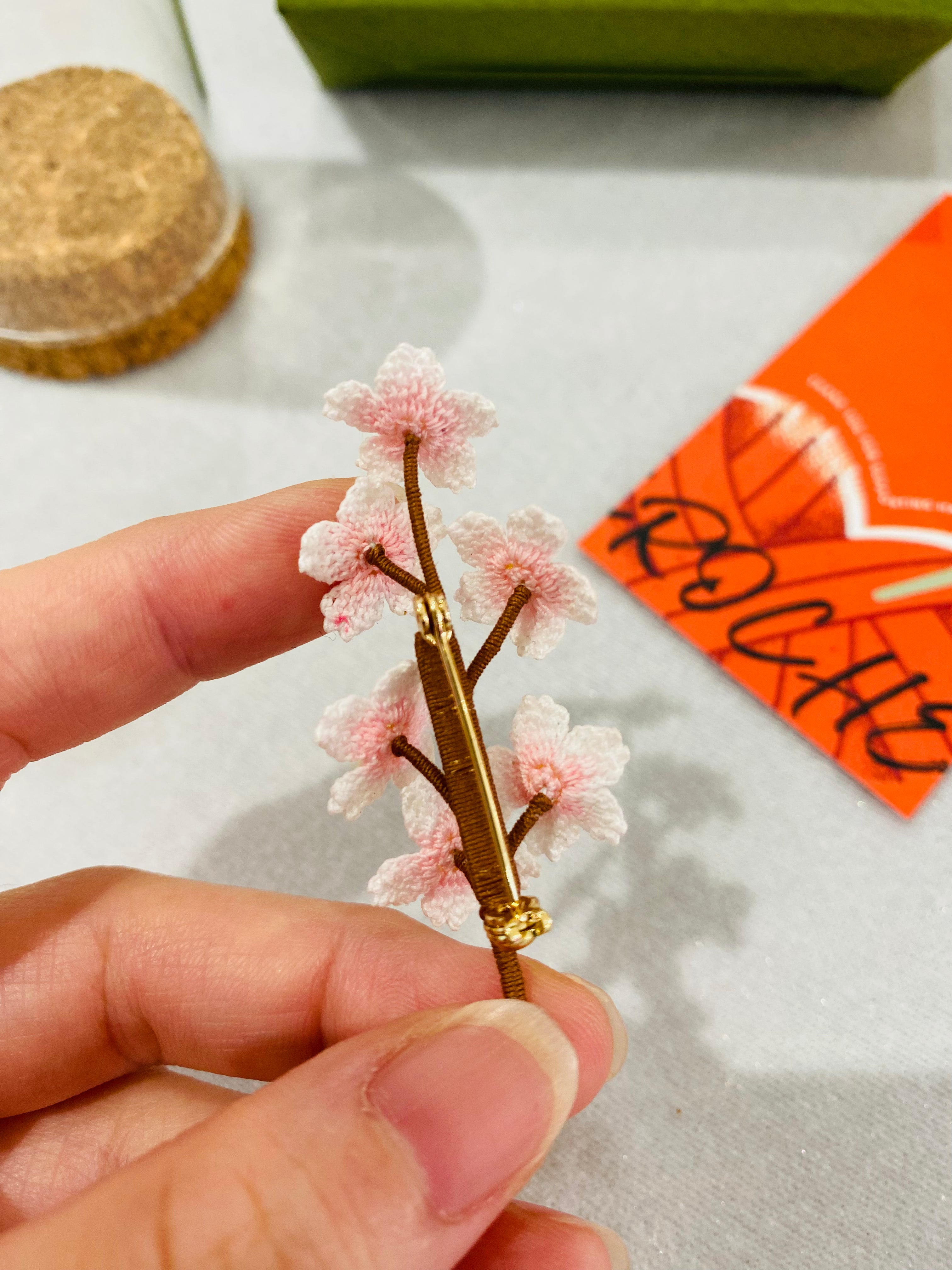 Micro Crochet Brooches | Cherry Blossom