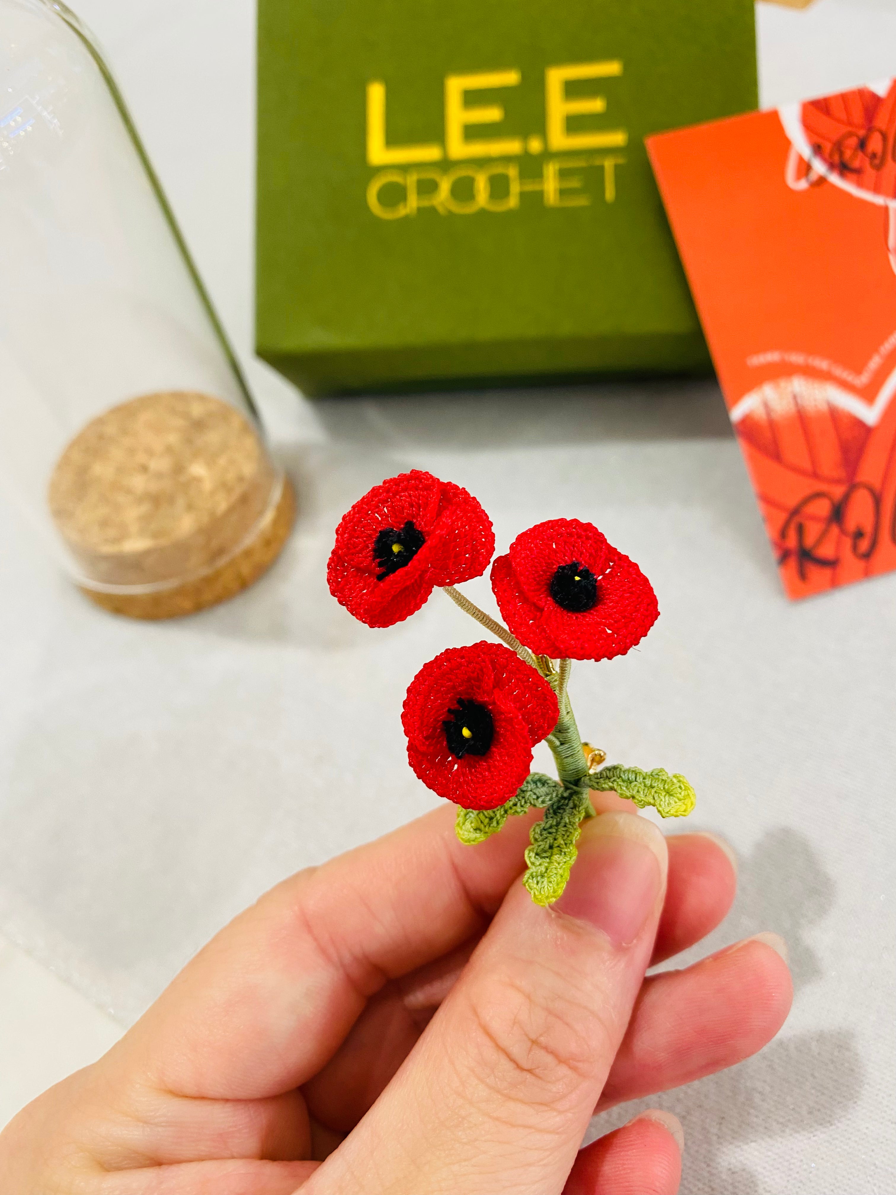 Micro Crochet Brooches | Poppy