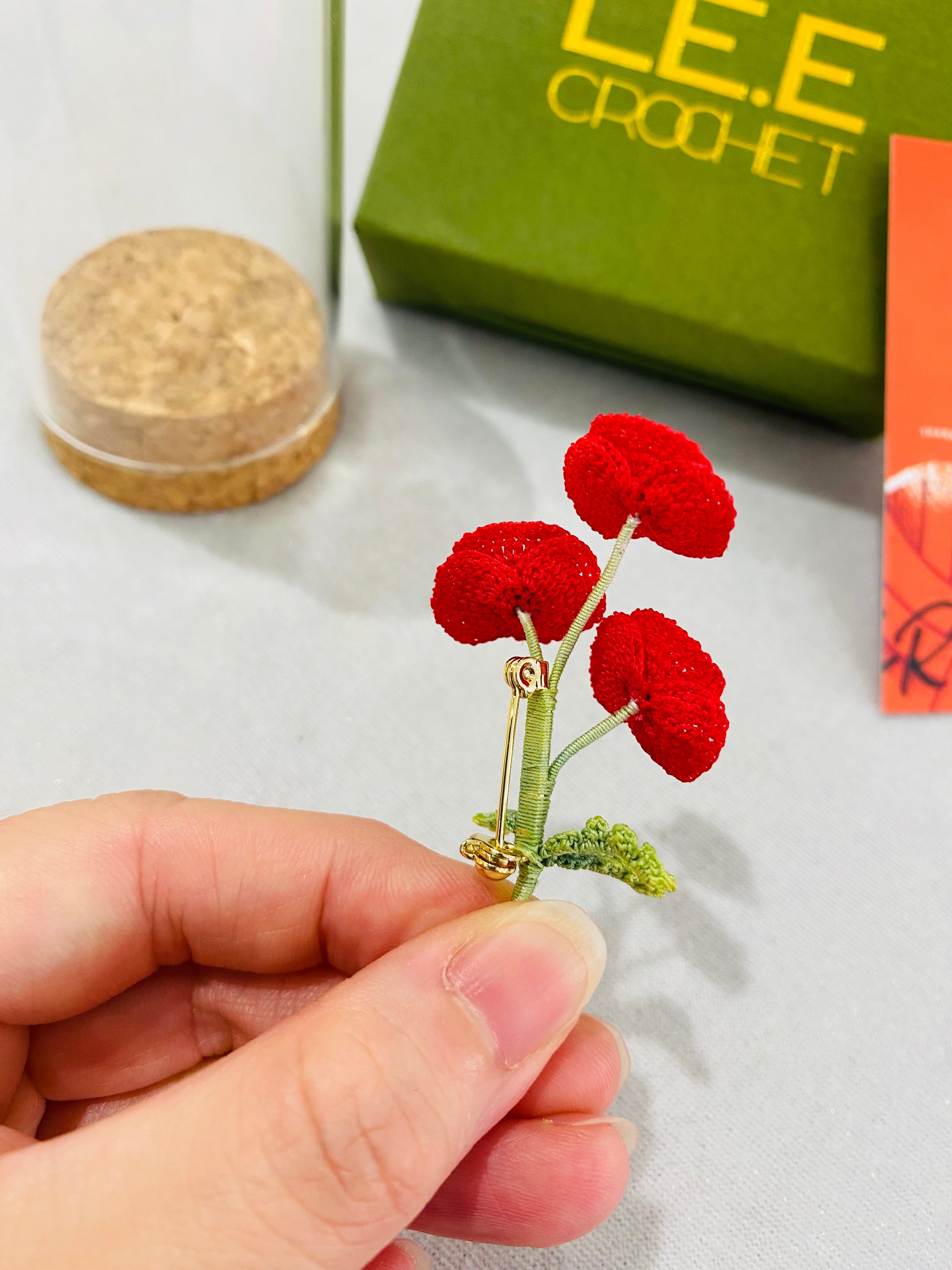 Micro Crochet Brooches | Poppy