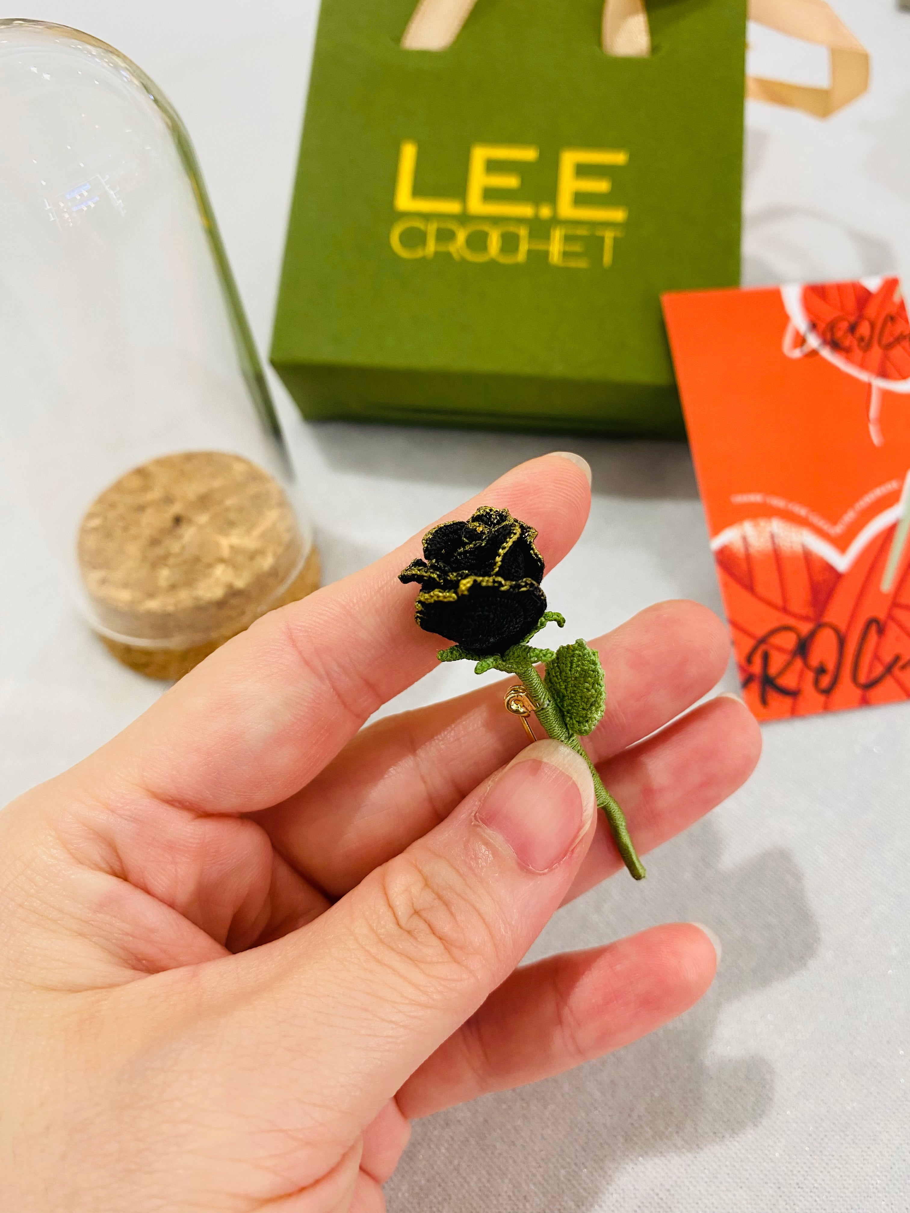 Micro Crochet Earrings | Rose