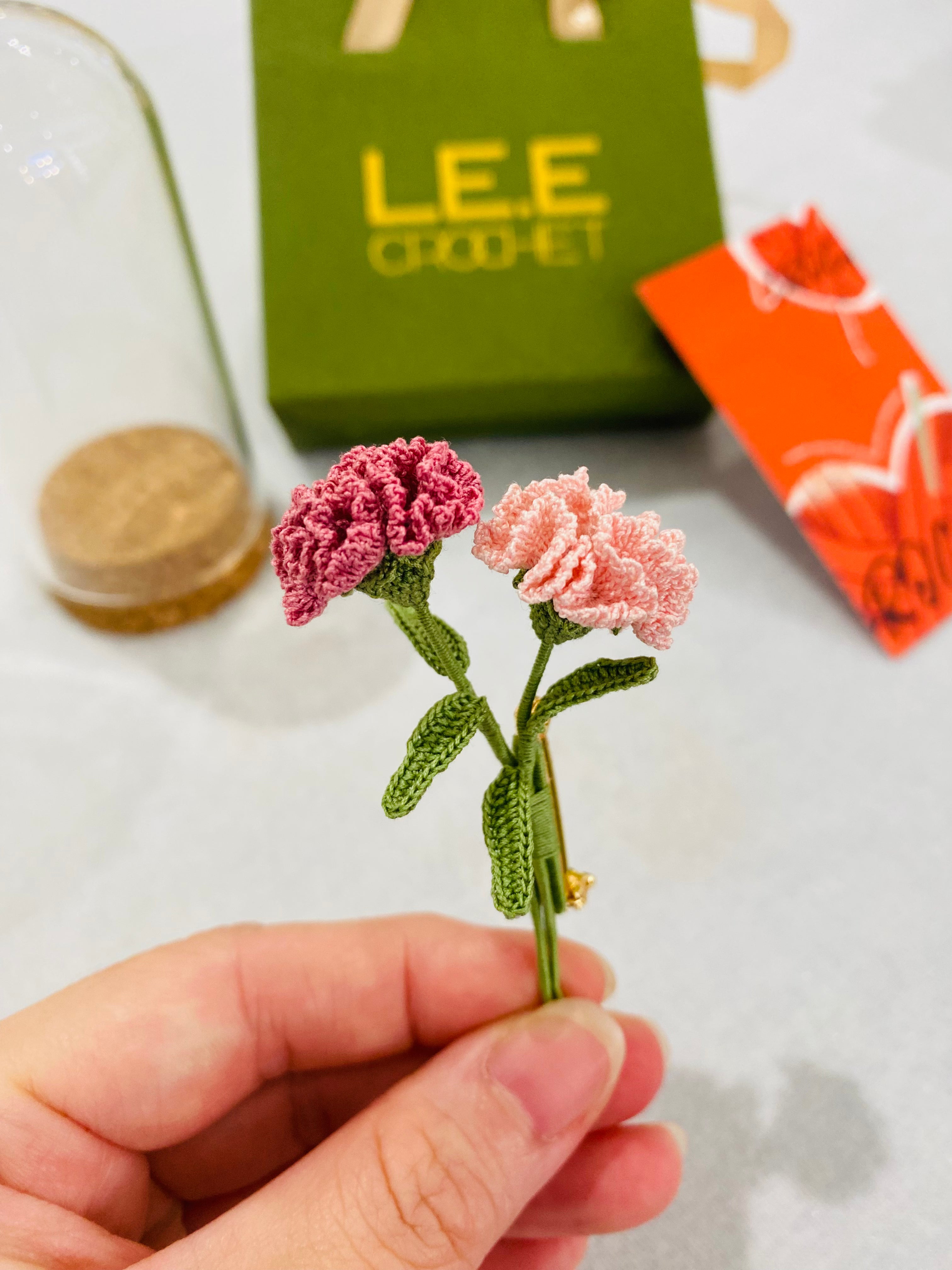 Micro Crochet Brooches | Carnation