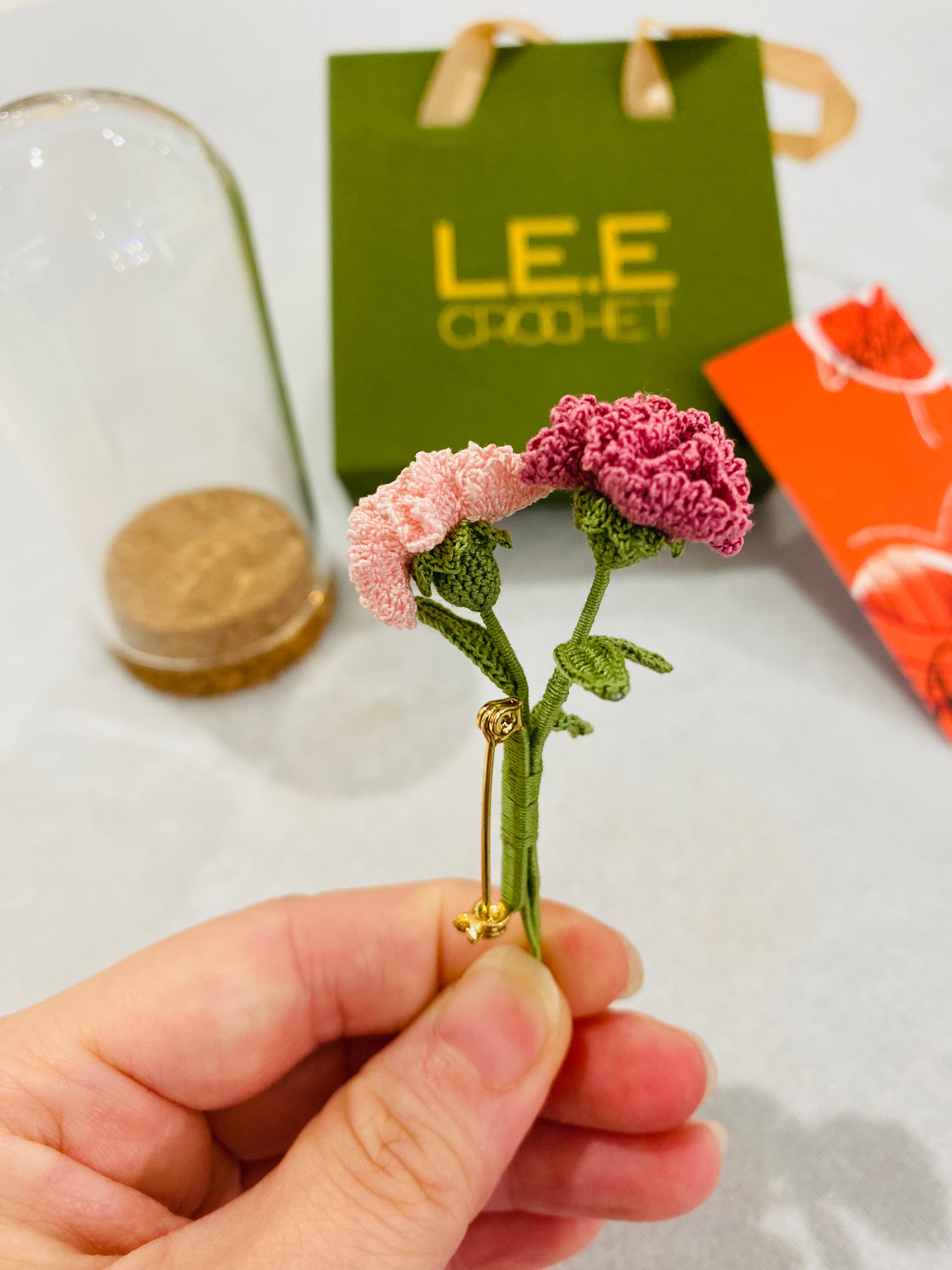 Micro Crochet Brooches | Carnation