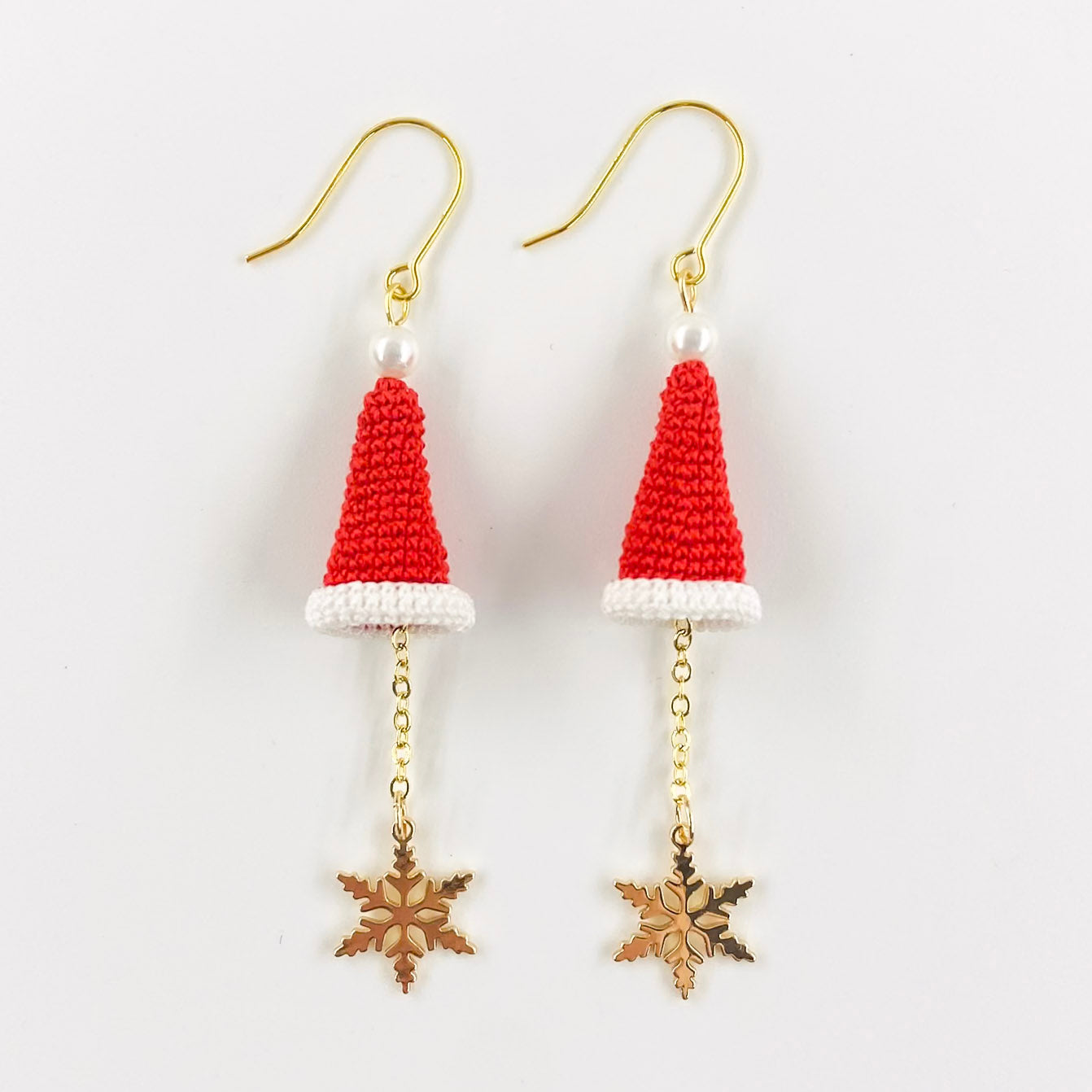 Micro Crochet Earrings | Christmas Santa Hat