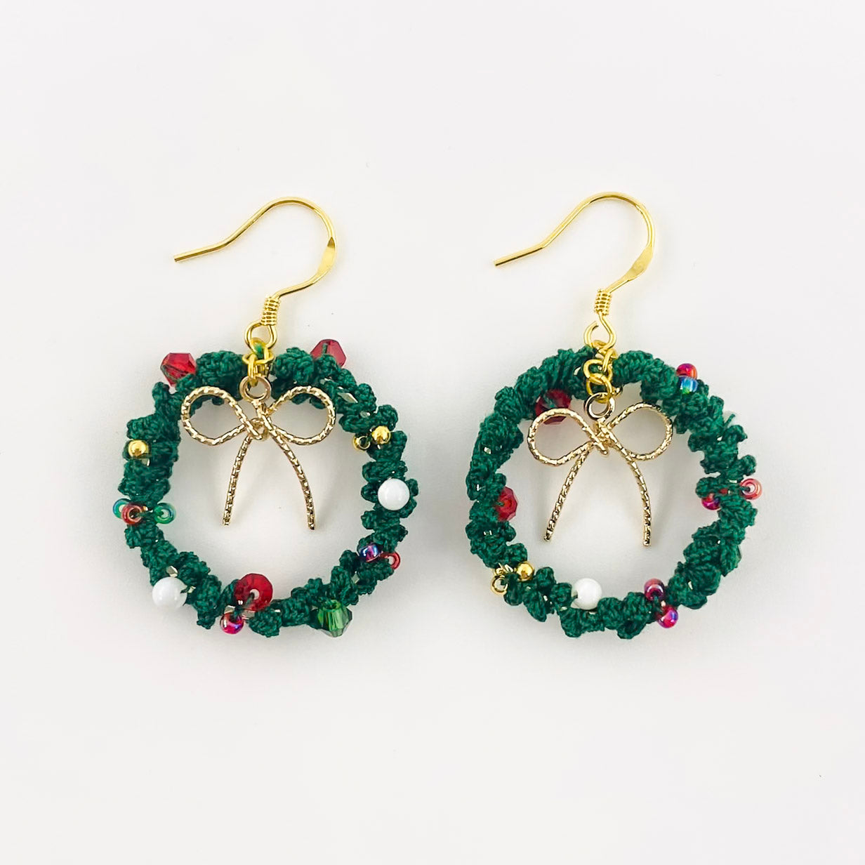 Micro Crochet Earrings | Christmas Wreaths