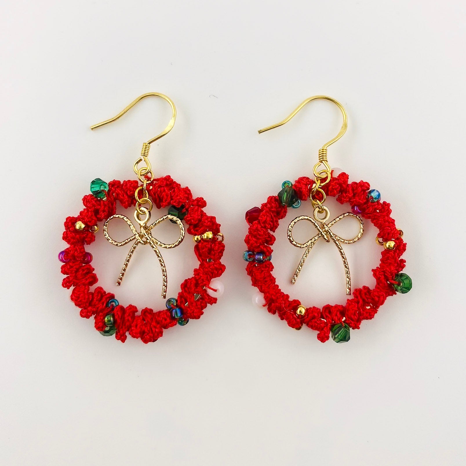 Micro Crochet Earrings | Christmas Wreaths