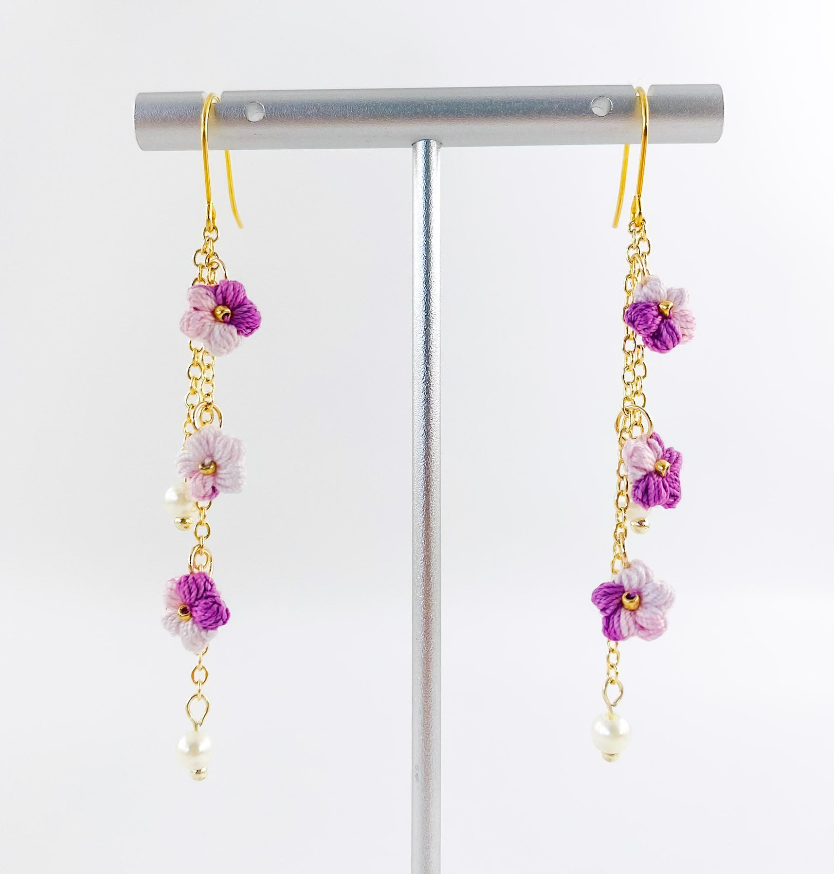 Micro Crochet Earring | Puff flowers