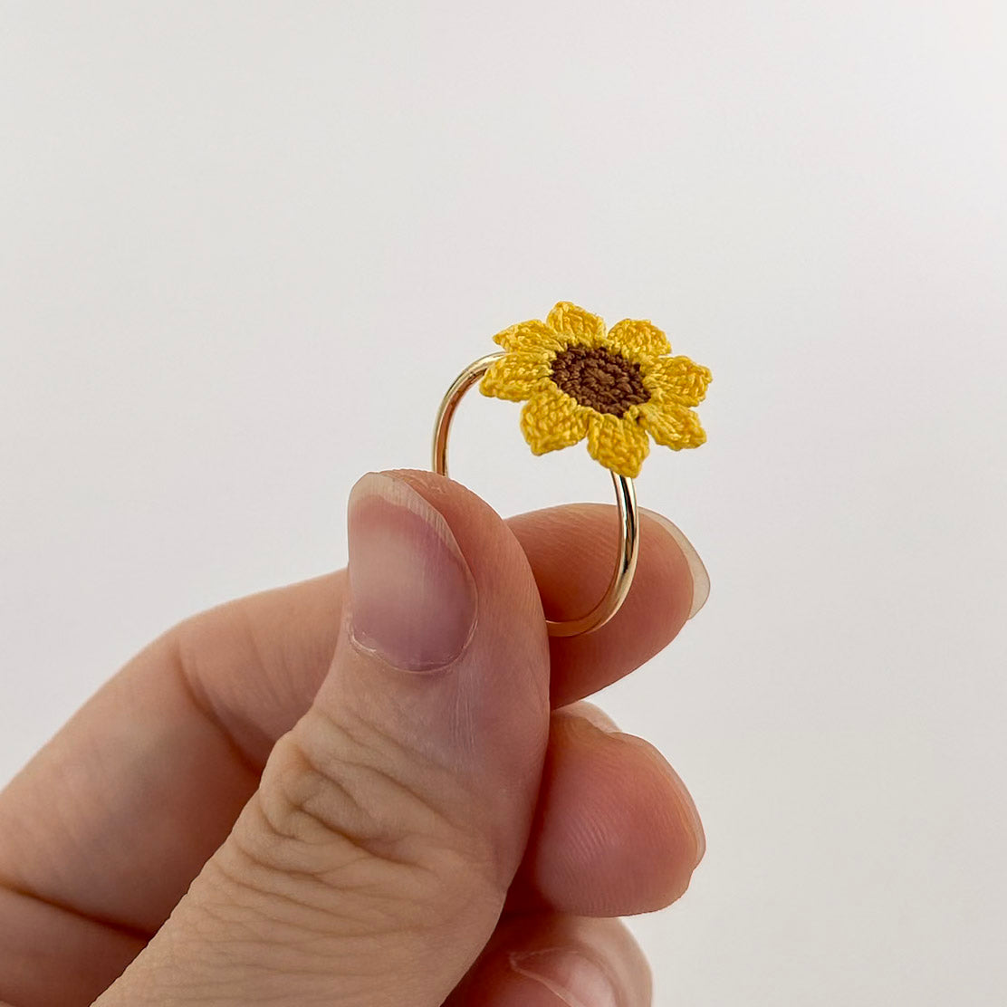 Micro Crochet Rings  | Sunflower