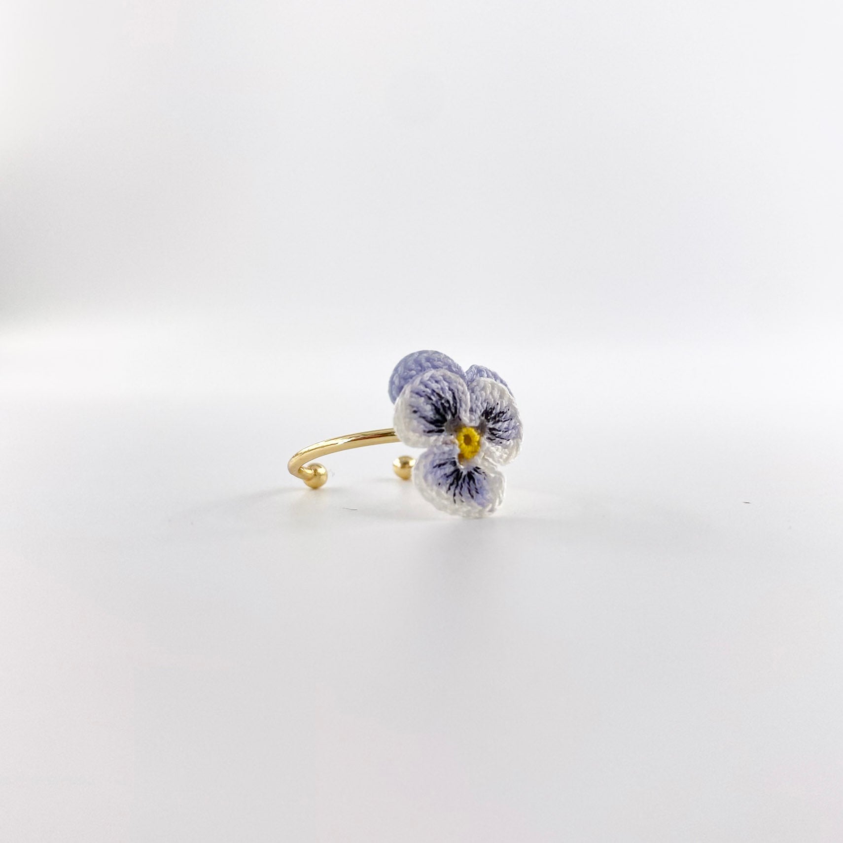 Micro Crochet Ring  | Pansy