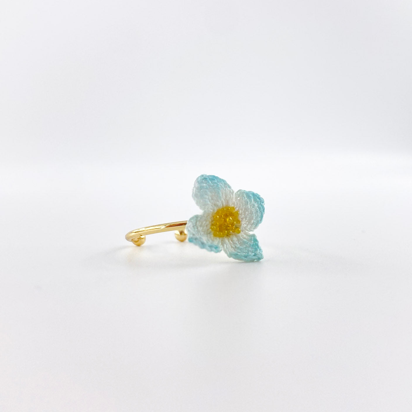 Micro Crochet Ring  | Four Petals Flower