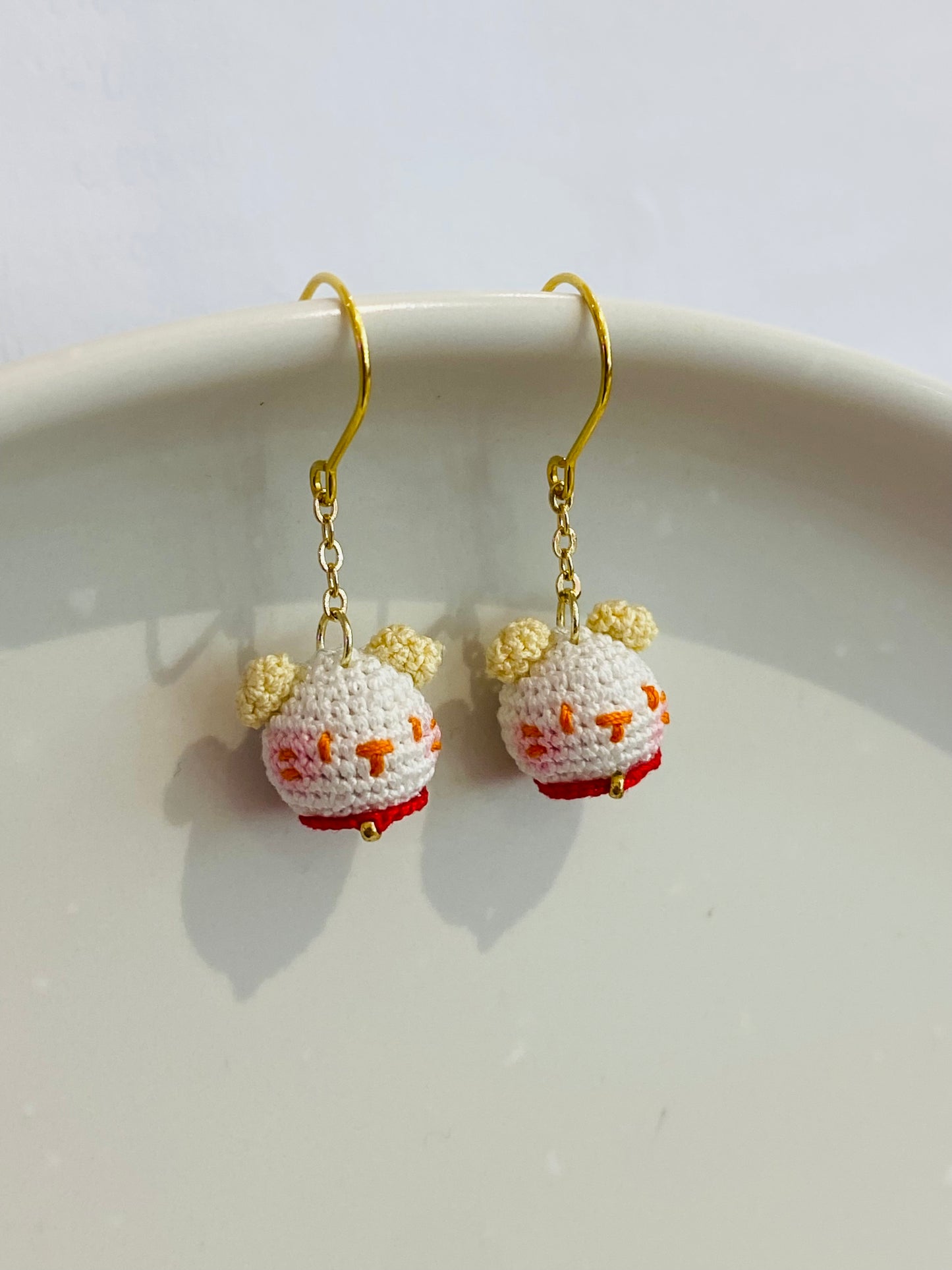 Micro Crochet Earring | Cat Head