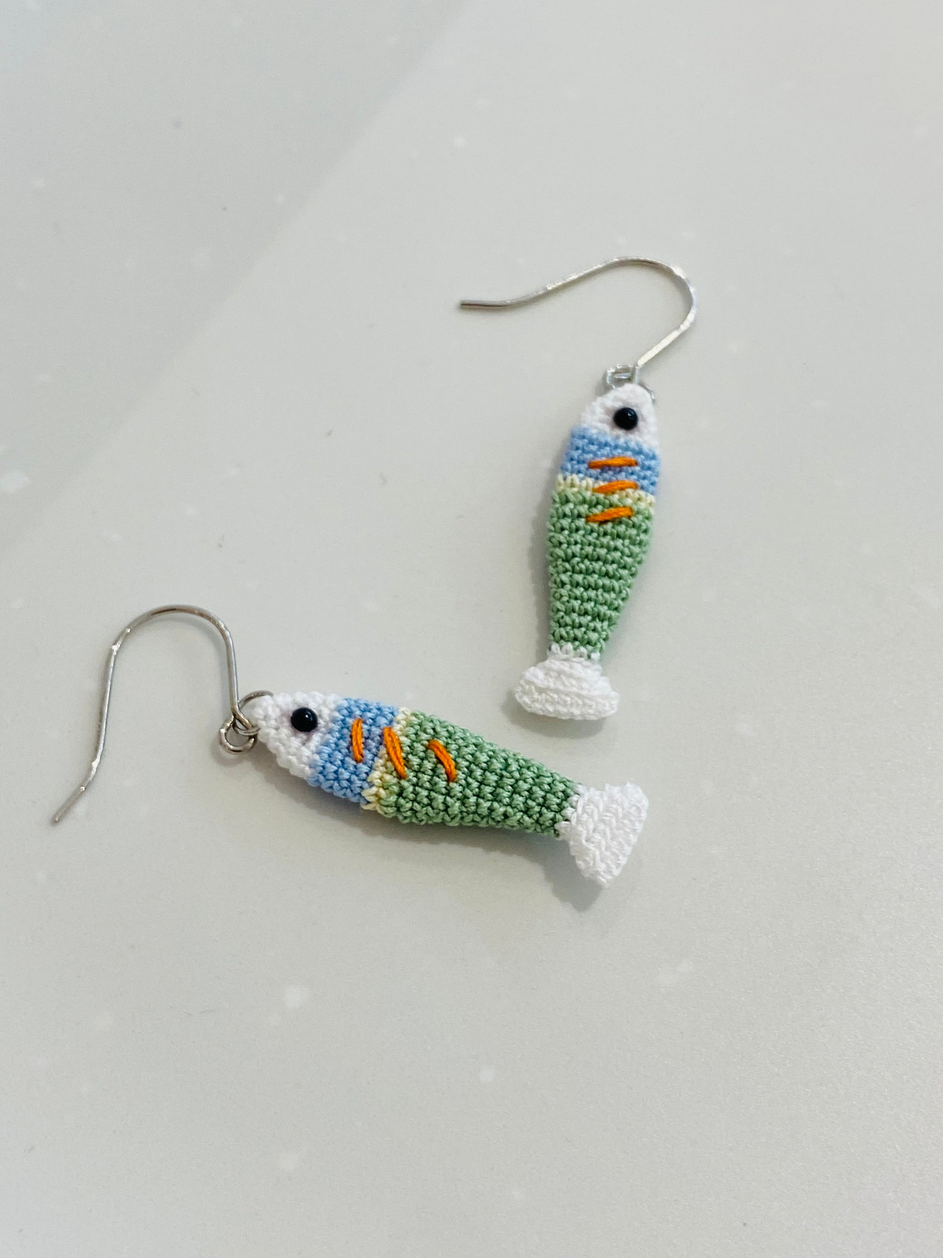 Micro Crochet Earrings | Tiny Fish