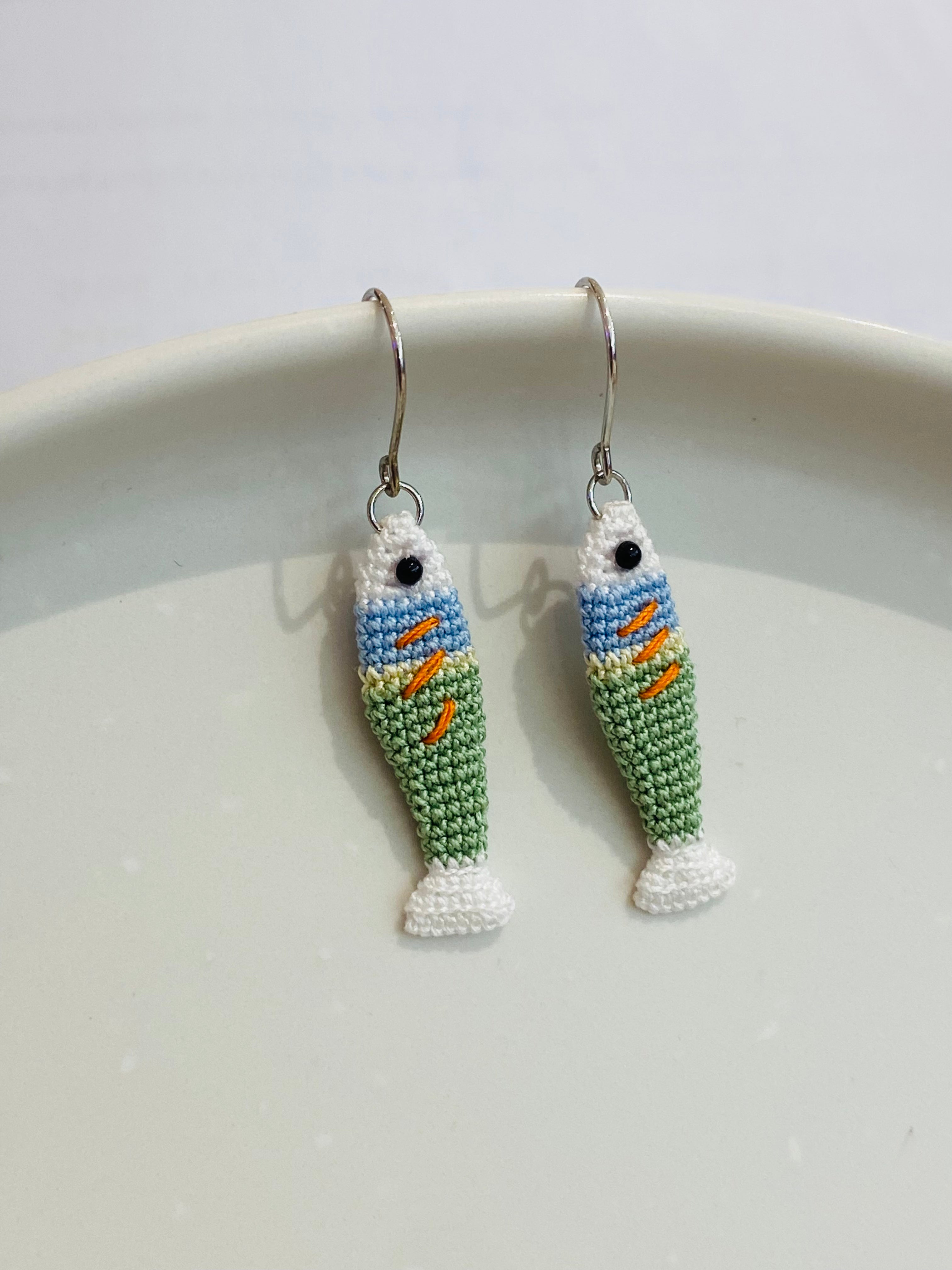 Micro Crochet Earrings | Tiny Fish