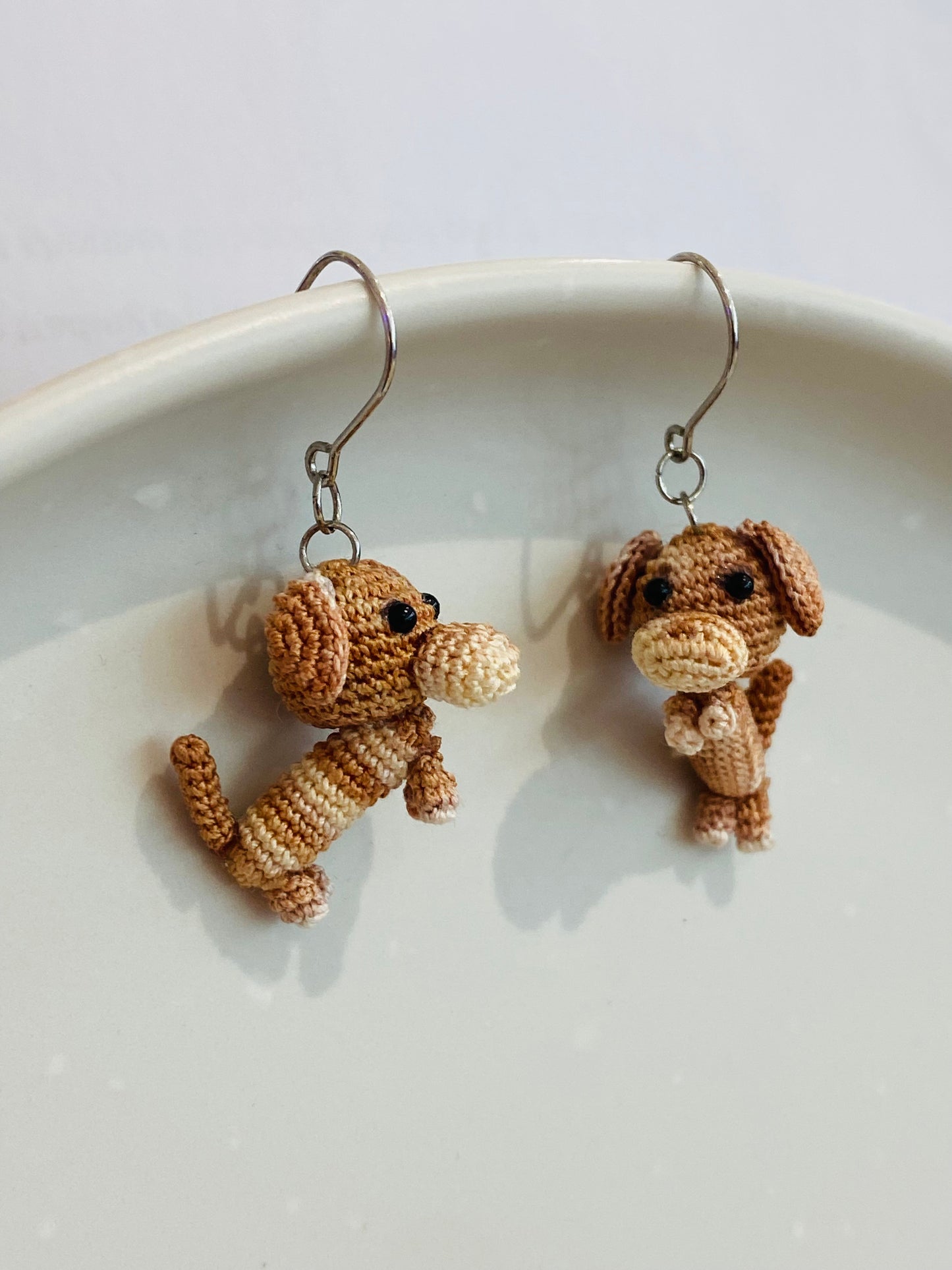 Micro Crochet Earring | Sausage dog