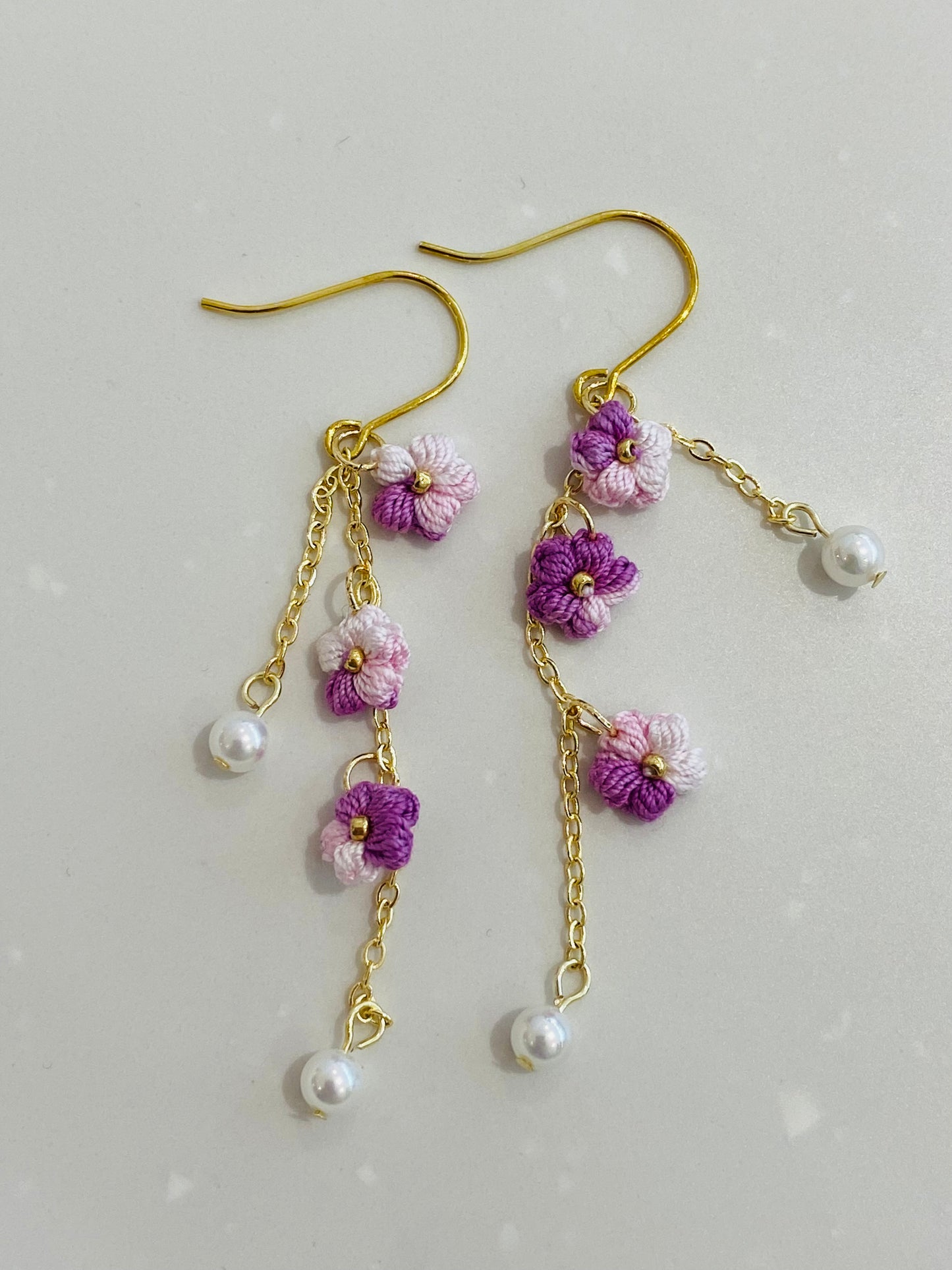 Micro Crochet Earring | Puff flowers