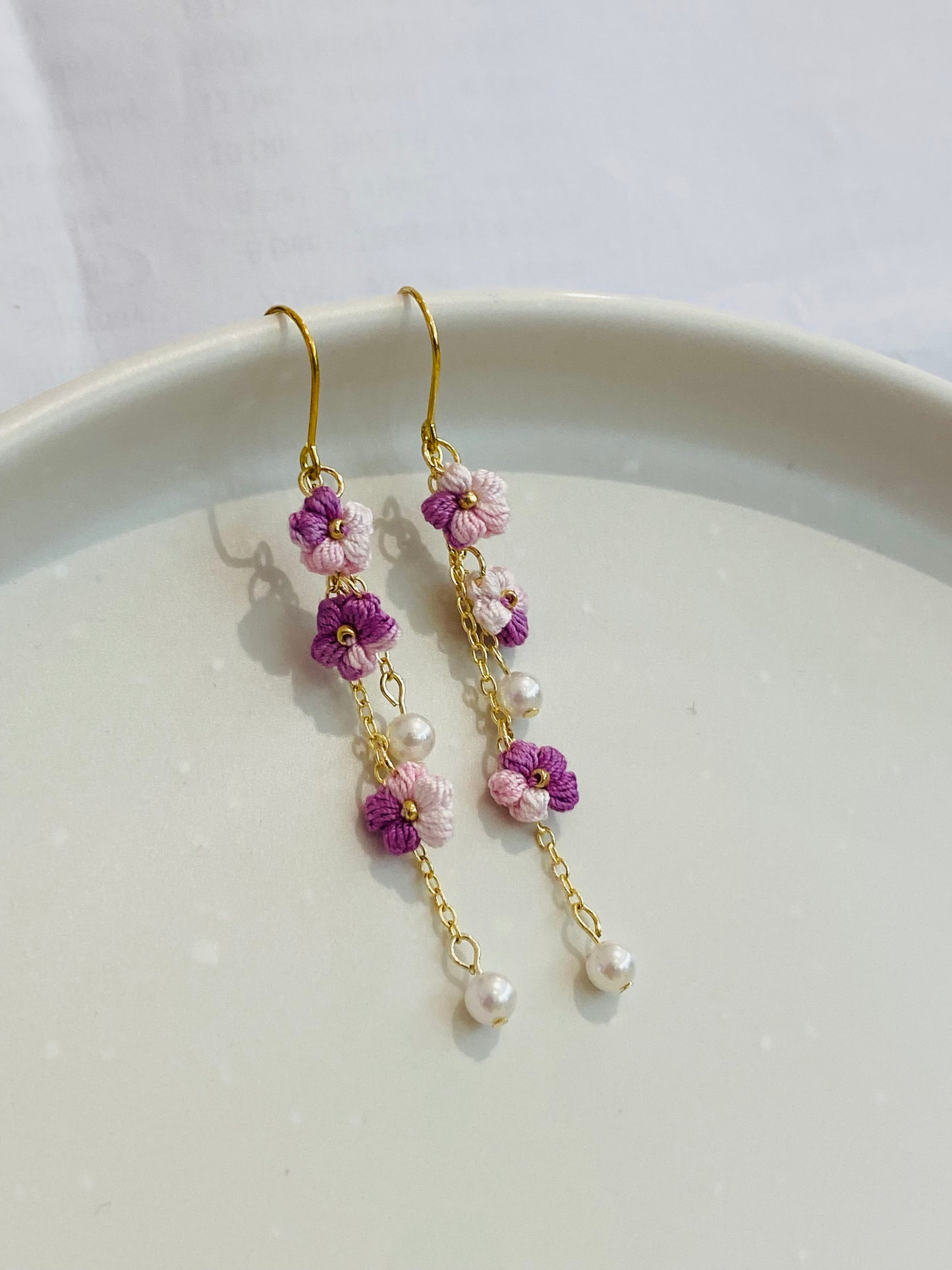 Micro Crochet Earring | Puff flowers