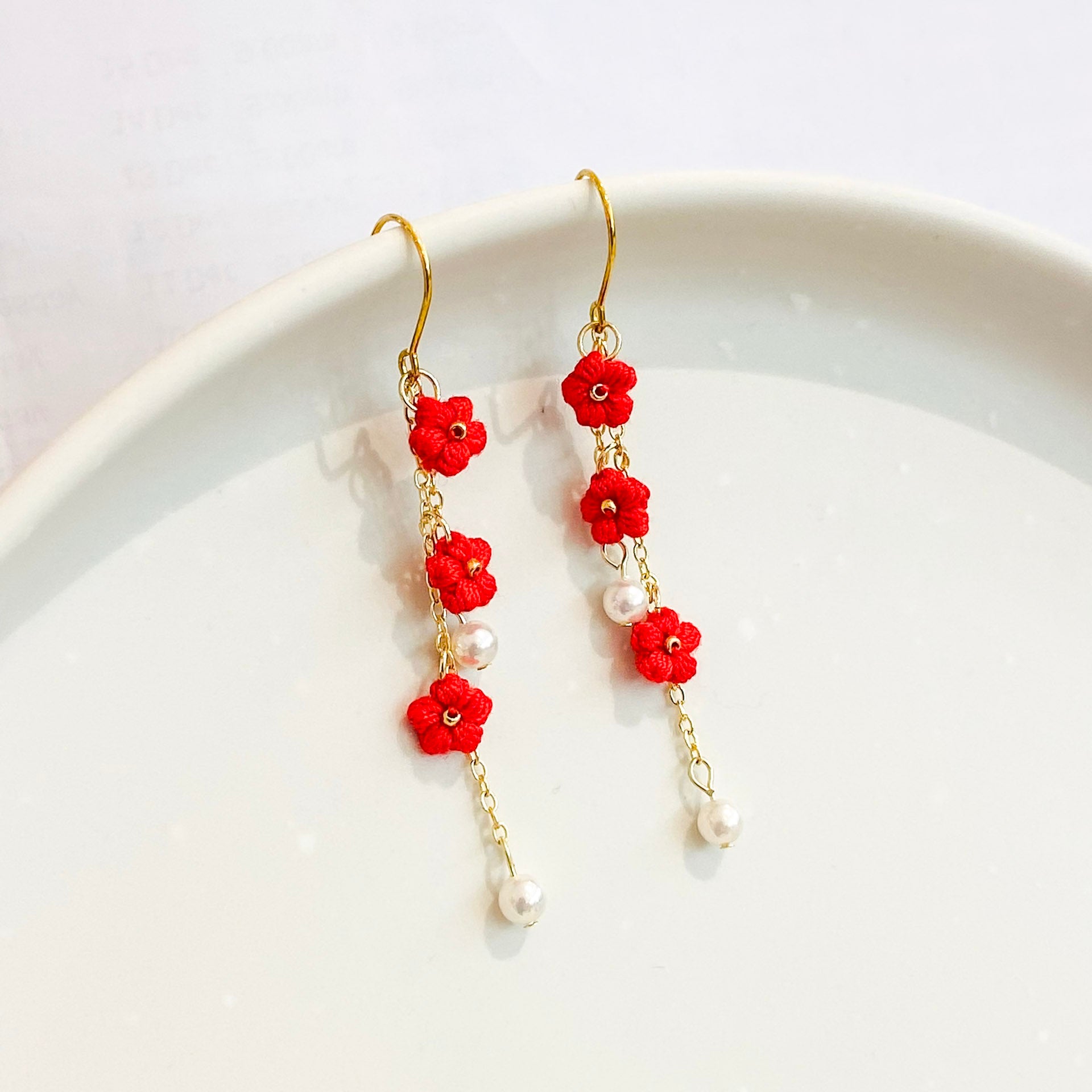 Micro Crochet Earring | Puff flowers