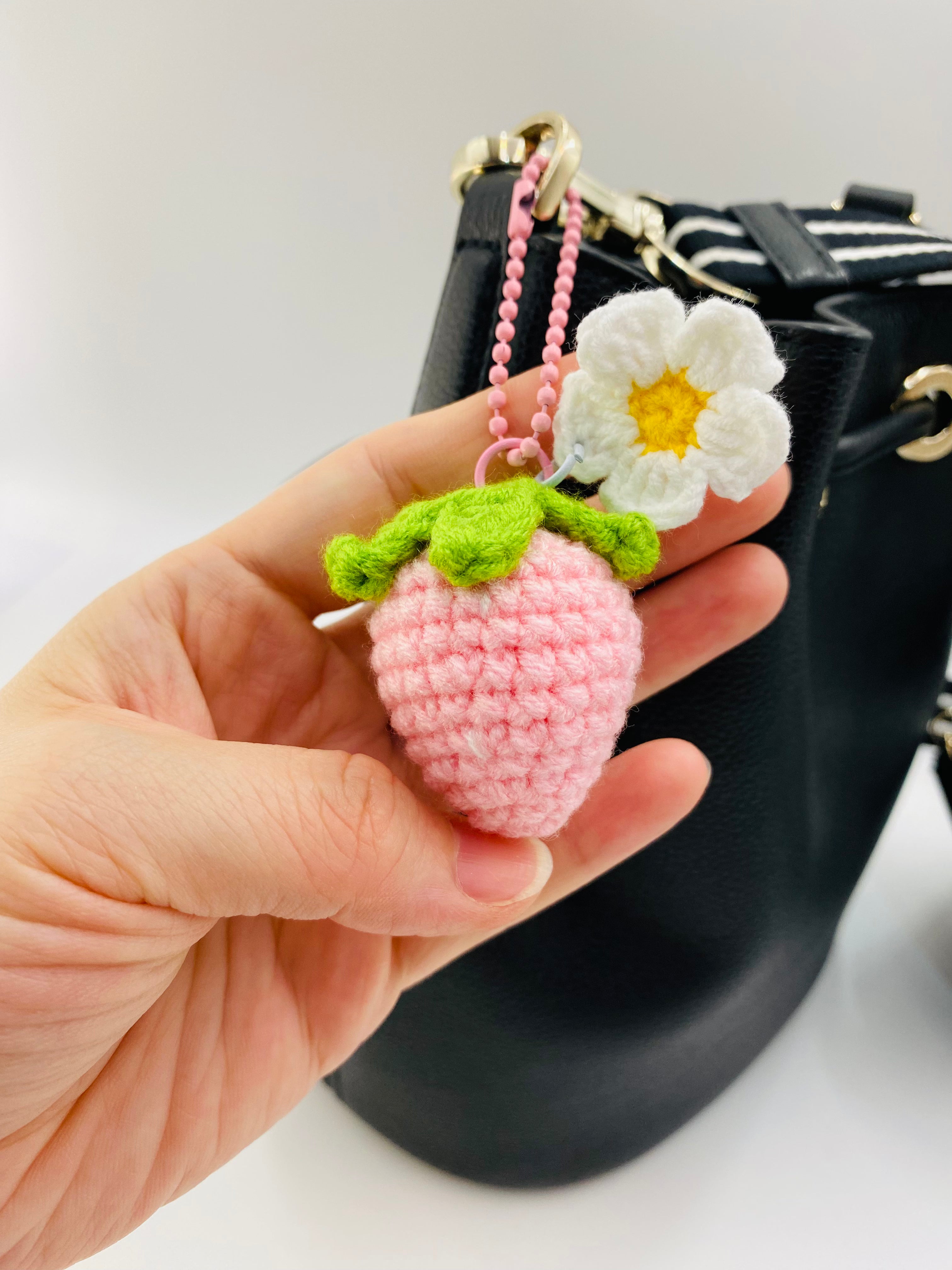Crochet Keychains | Pinky Strawberry