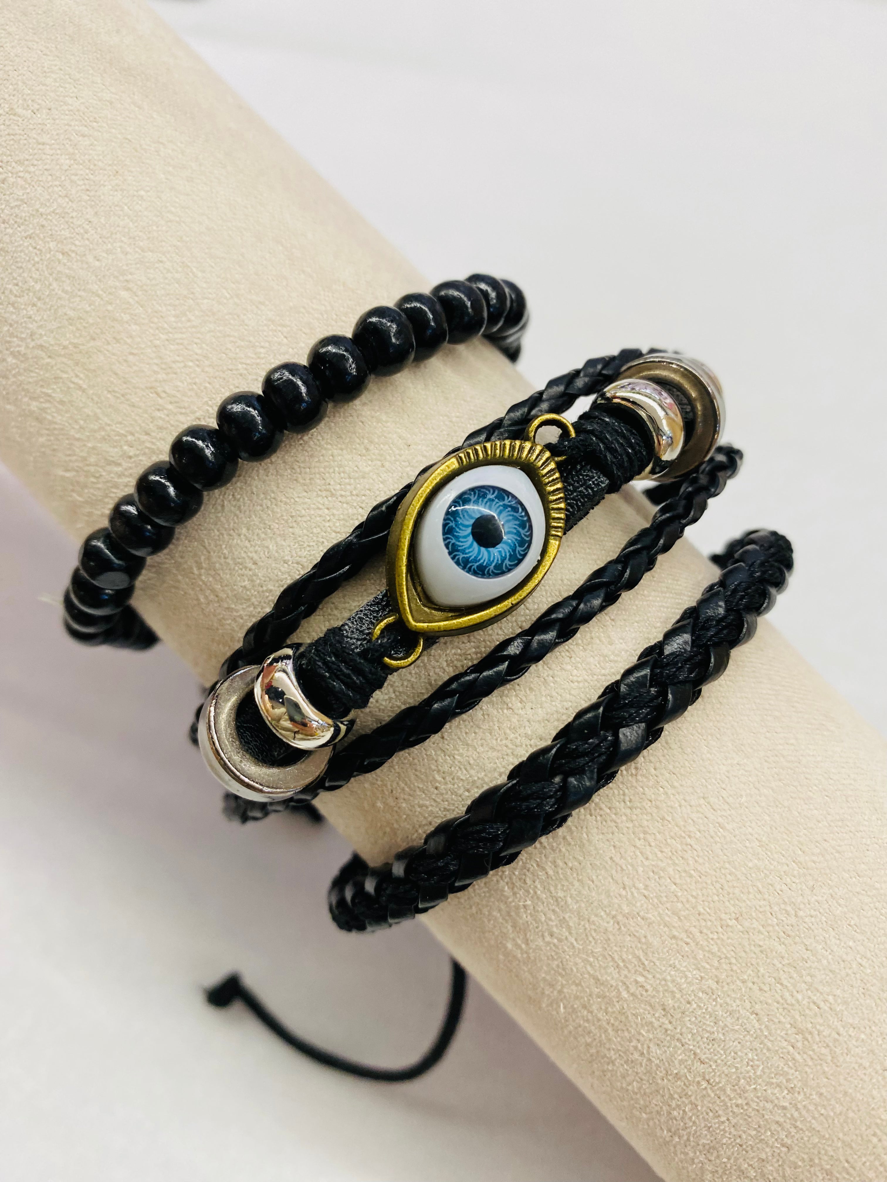 Leather Bracelet | Evil Eye