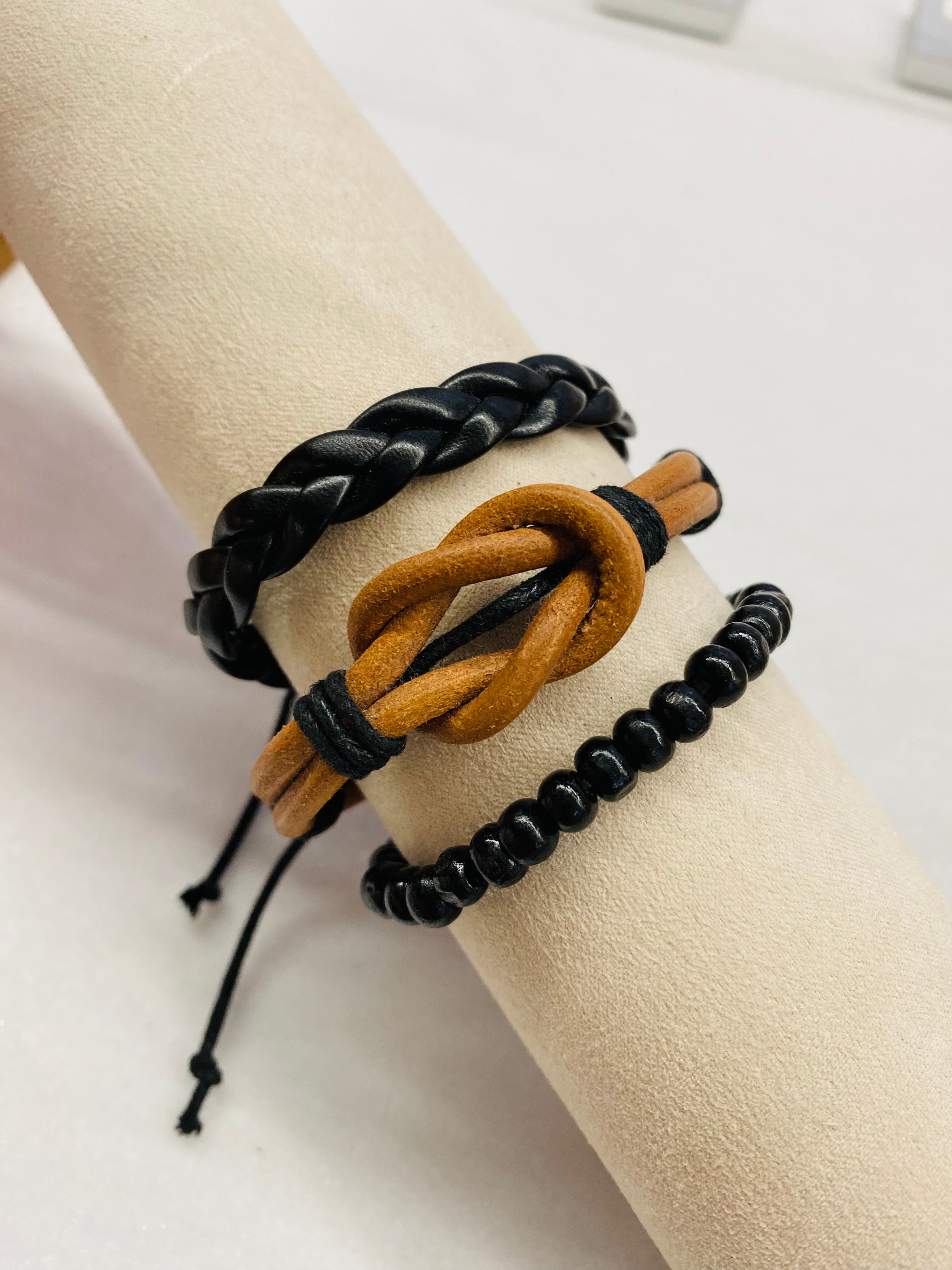 Leather Bracelet | Celtic Knot Brown and Black