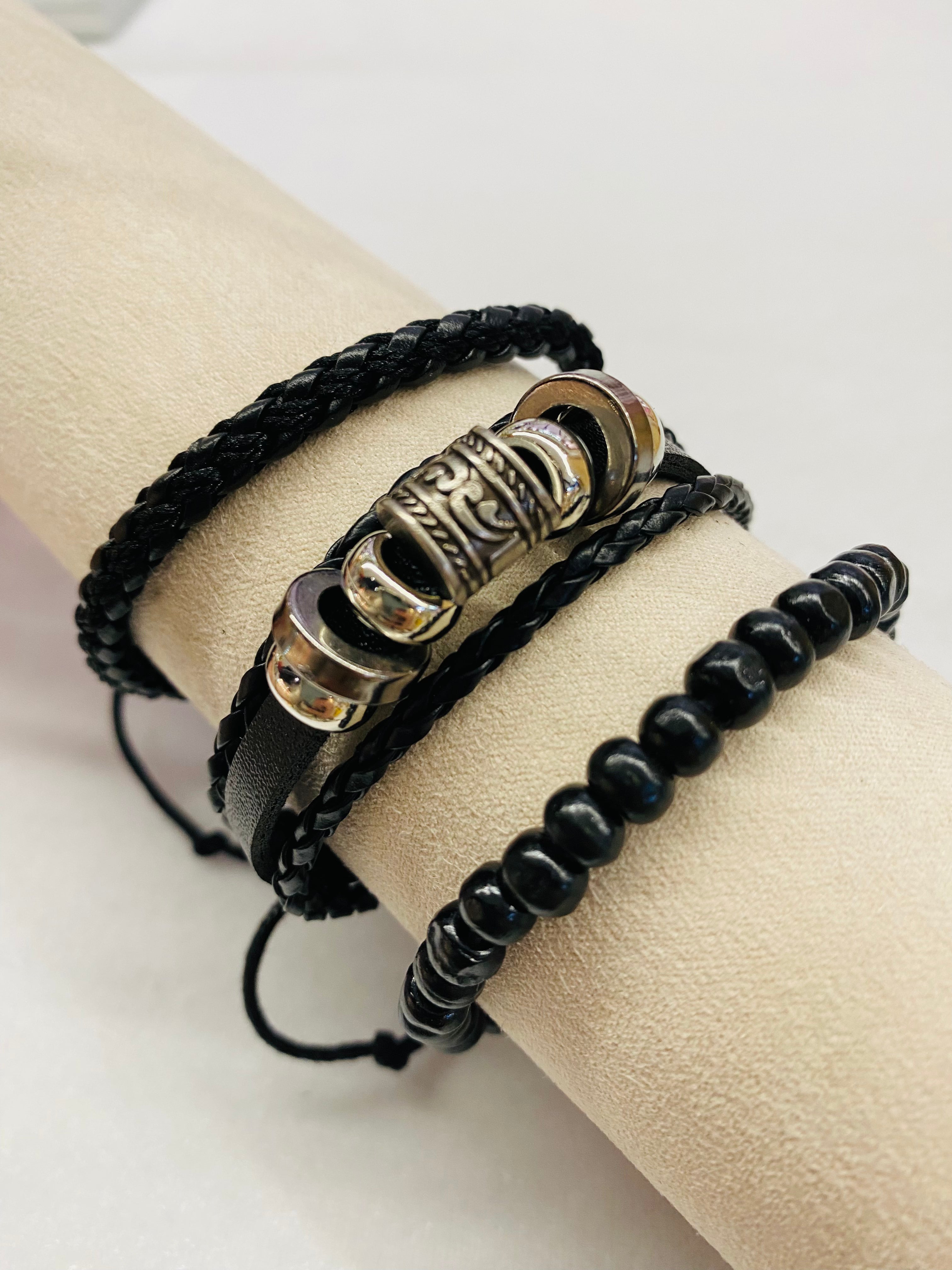 Leather Bracelet | Christian Catholic Lutheran with Decorative Beads