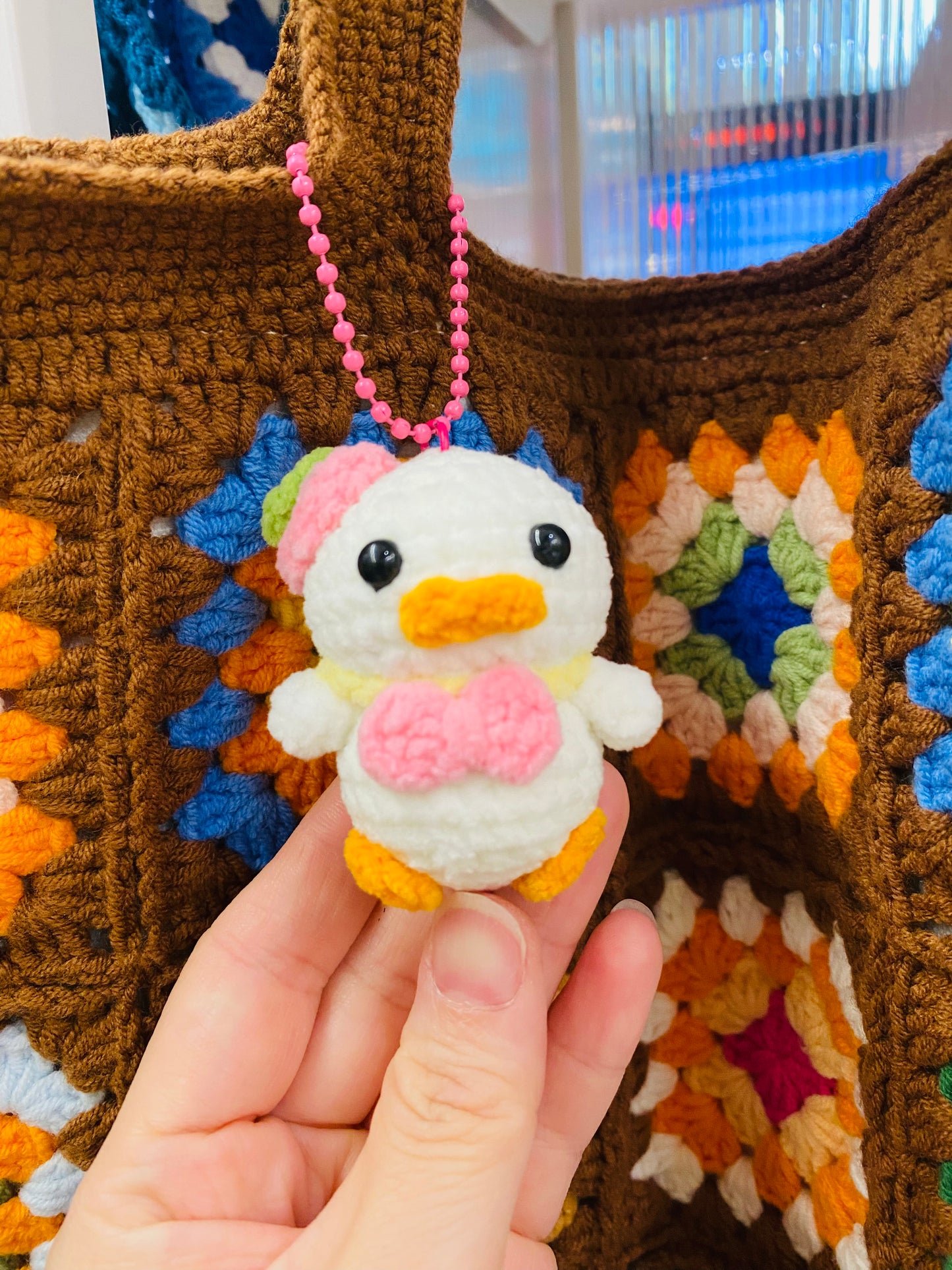 Crochet Duck Keychain | Handmade Cute Keyring | Cute Duck Bag Charm
