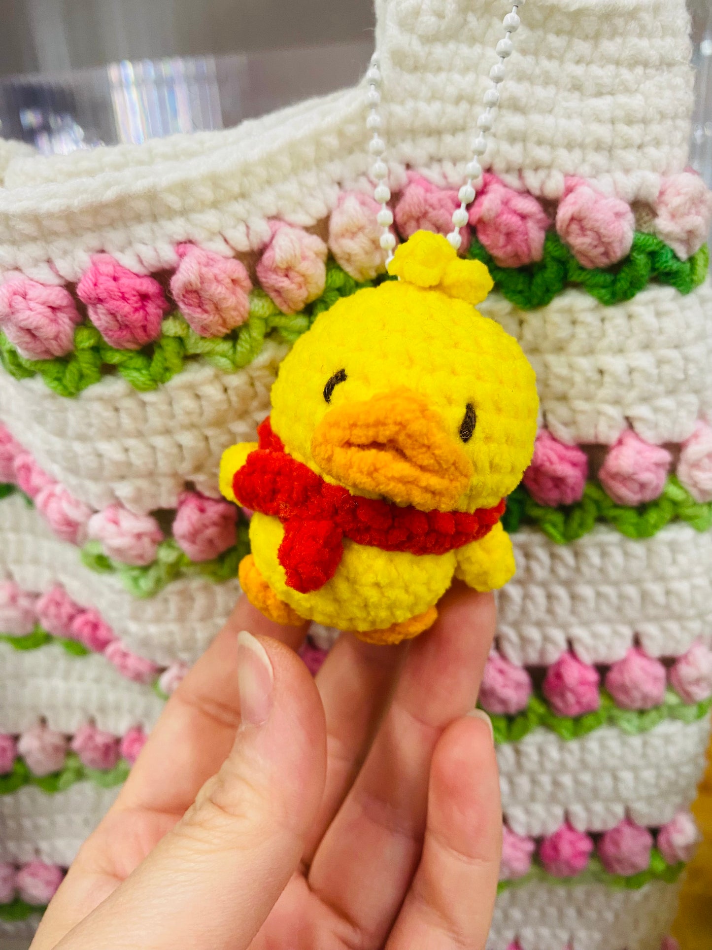 Crochet Duck Keychain | Handmade Cute Keyring | Cute Duck Bag Charm