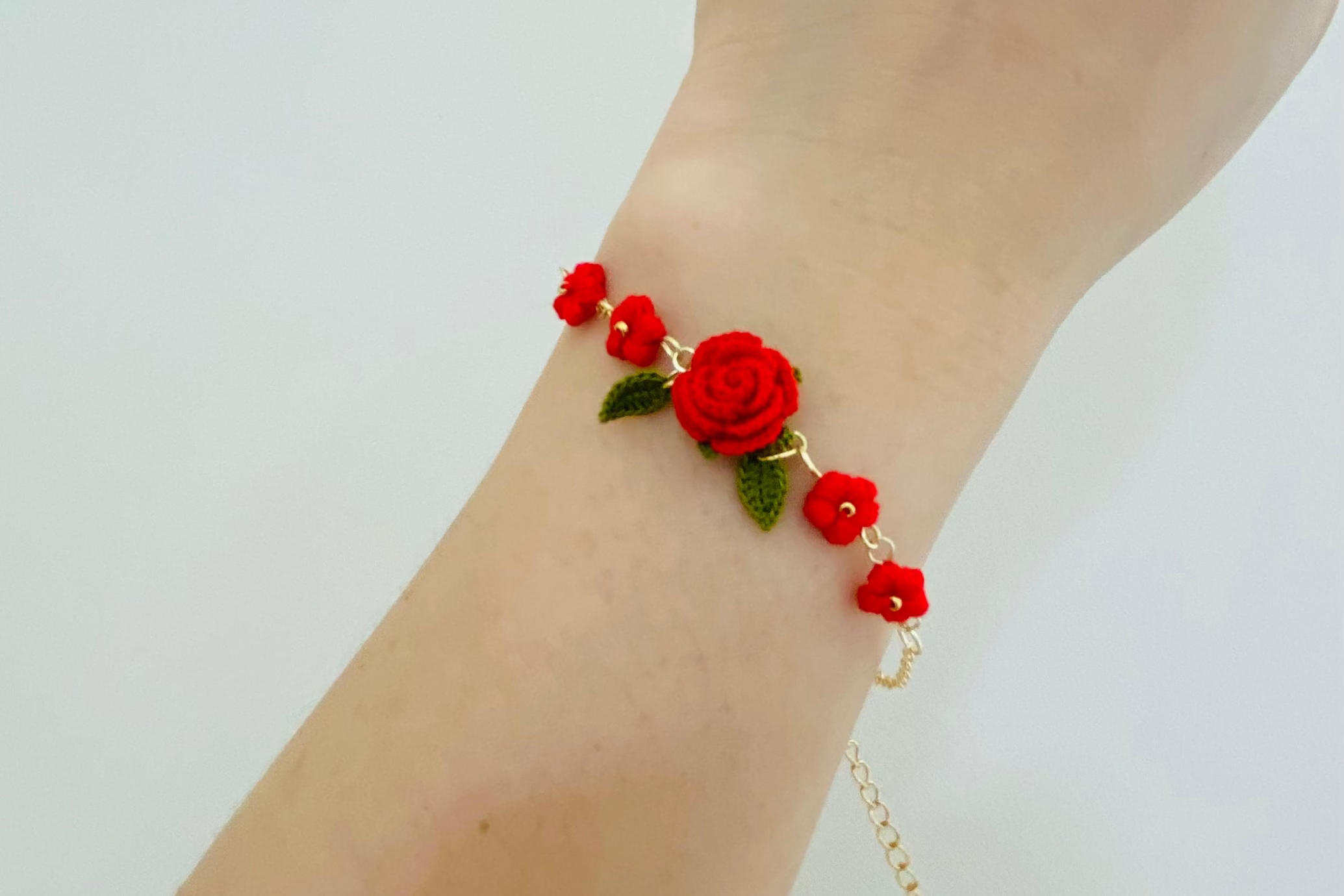 Micro Crochet Bracelets  |  Rose with Puff flowers